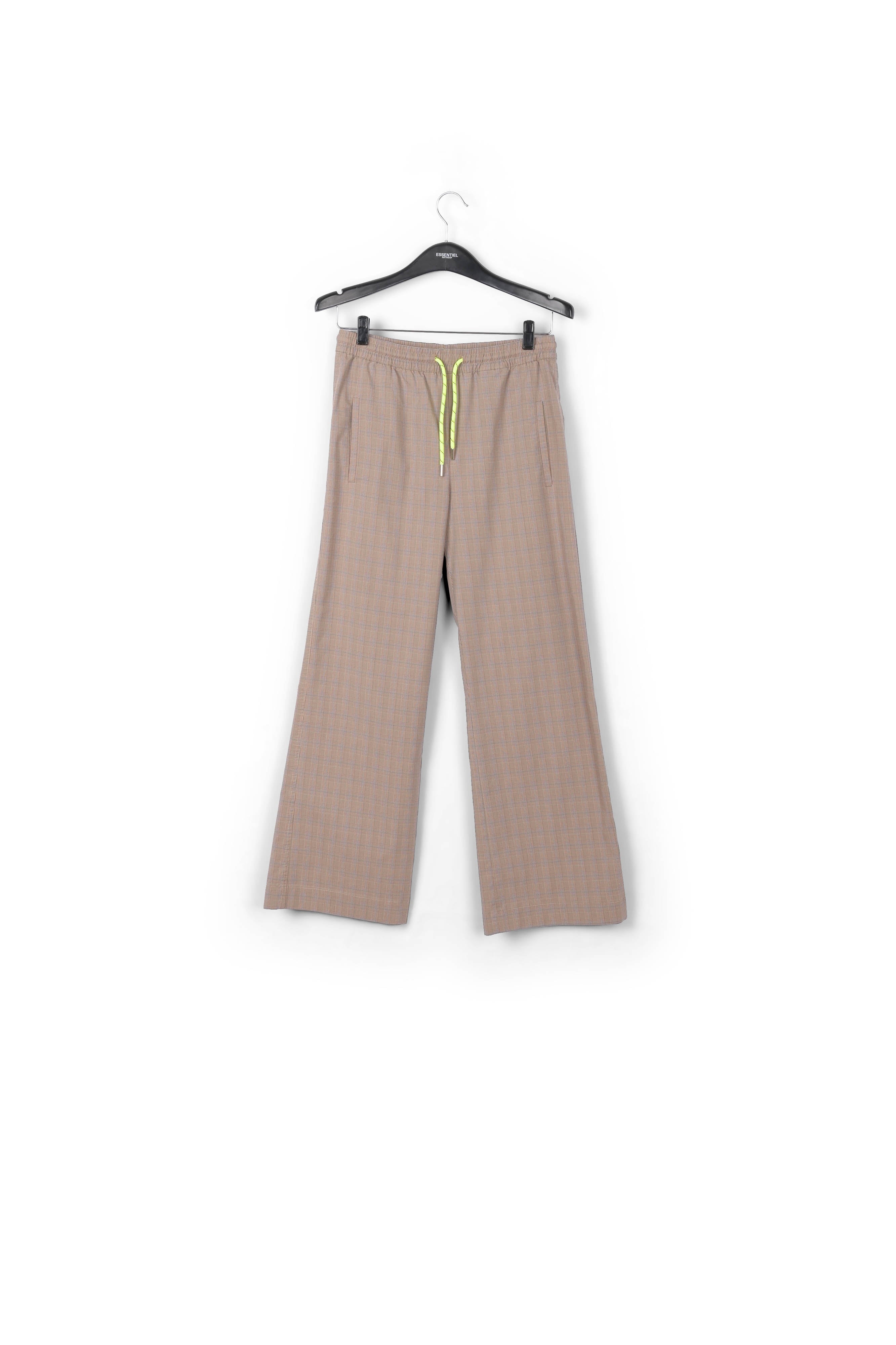 Pantalon de jogging beige au motif tartan RE—SSENTIEL | Essentiel second hand
