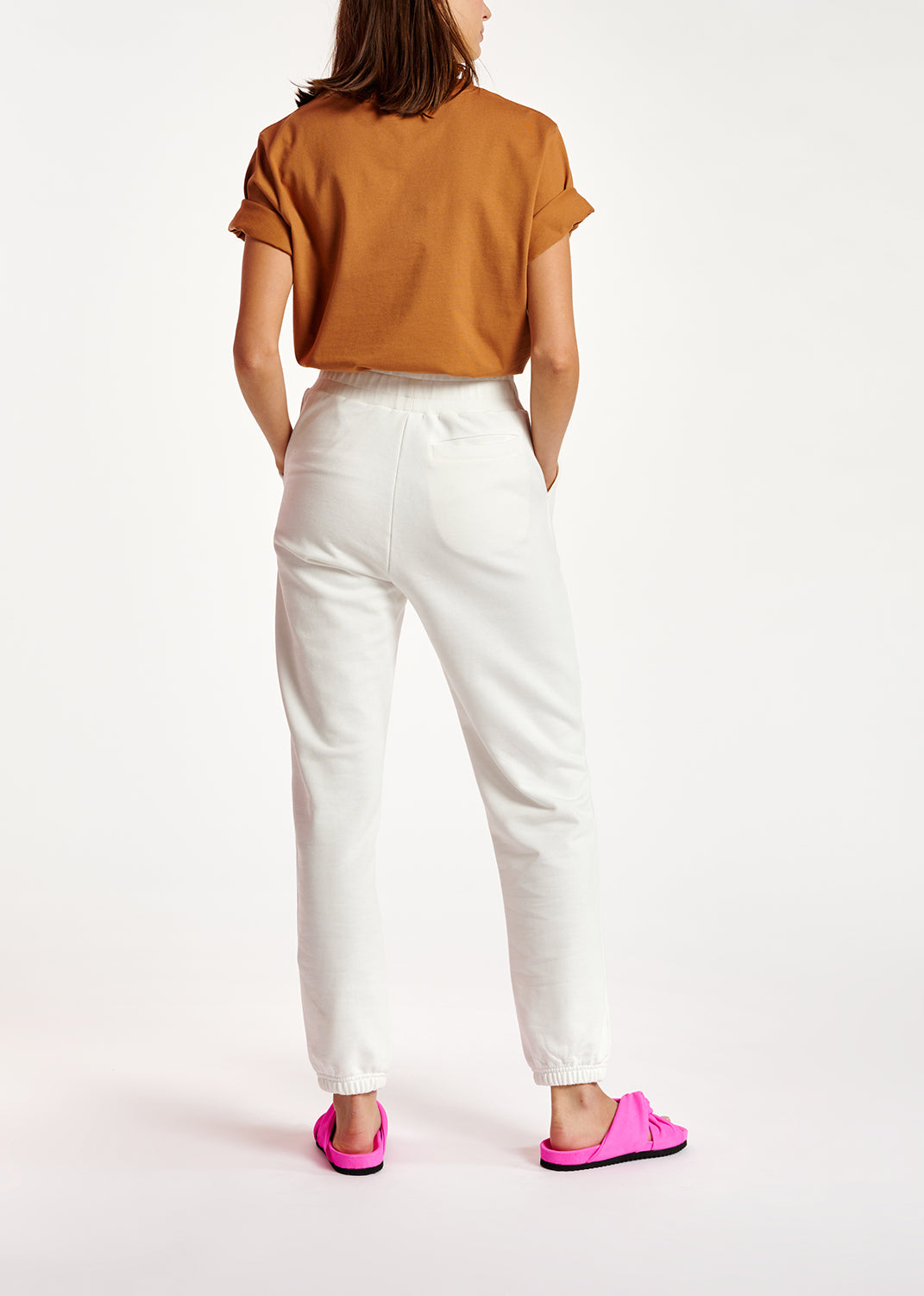 Off-white organic cotton-jersey sweatpants RE—SSENTIEL | Essentiel second hand