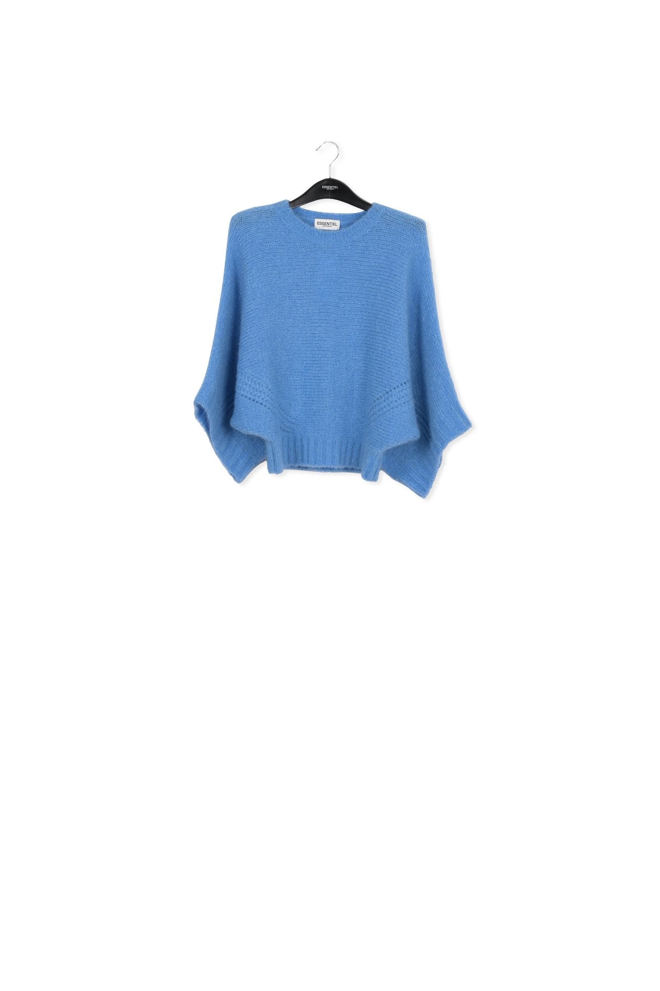 Blue knit sweater with cape effect RE—SSENTIEL | Essentiel second hand