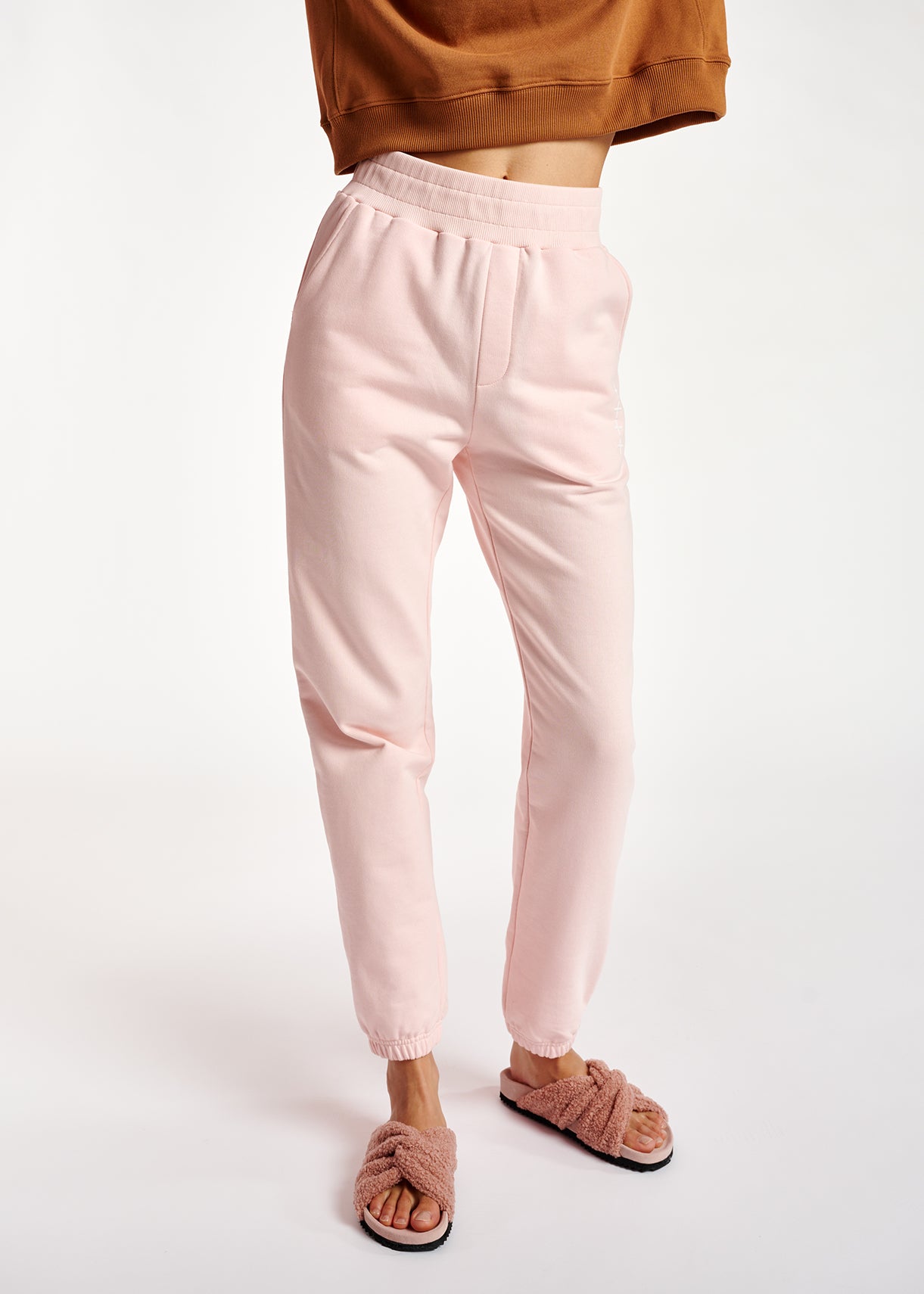 Light pink organic cotton-jersey sweatpants RE—SSENTIEL | Essentiel second hand