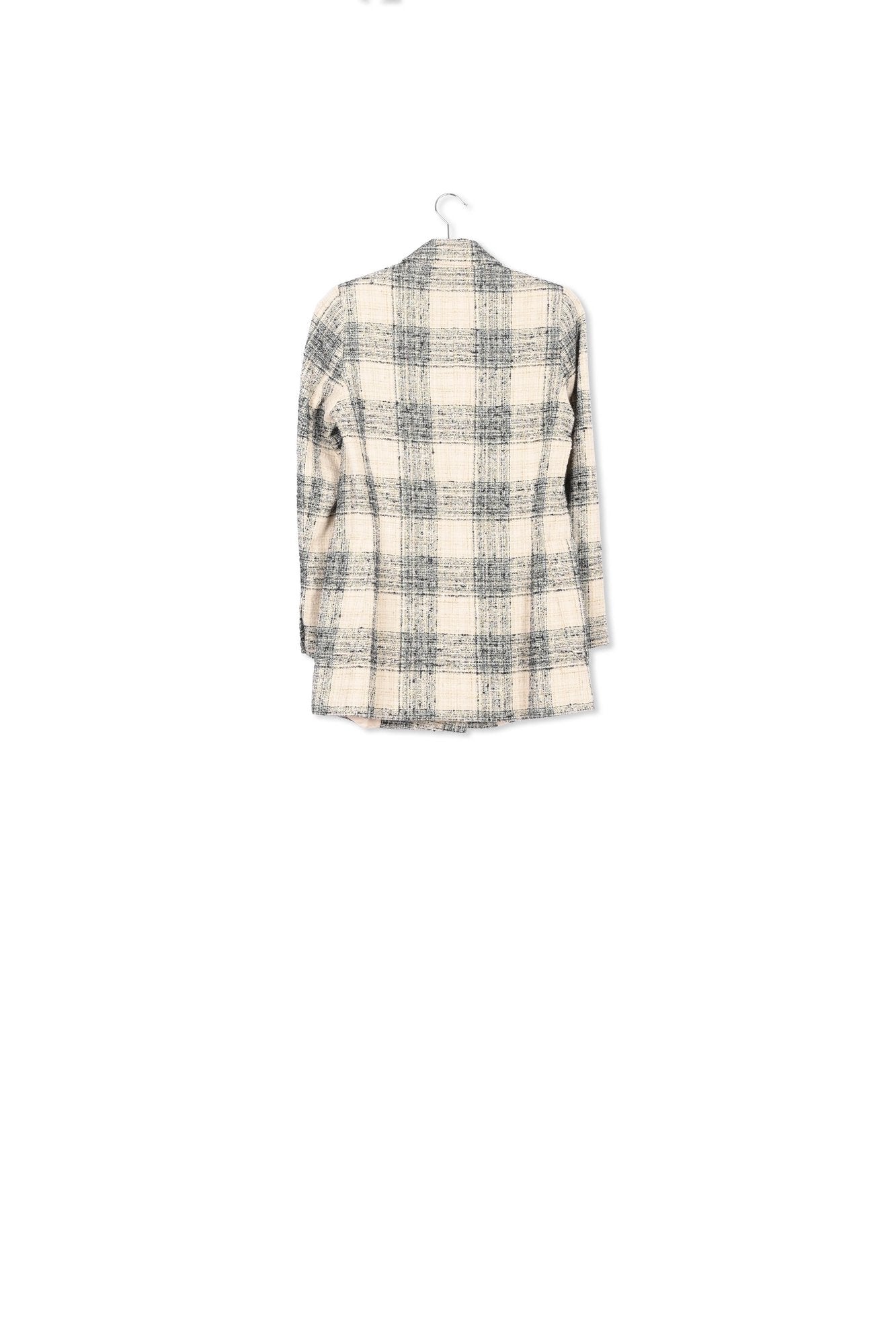 Off-white oversized checked tweed blazer RE—SSENTIEL | Essentiel second hand