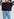 Dark blue, brown and light blue striped ribbed-knit sweater Faume - seconde main