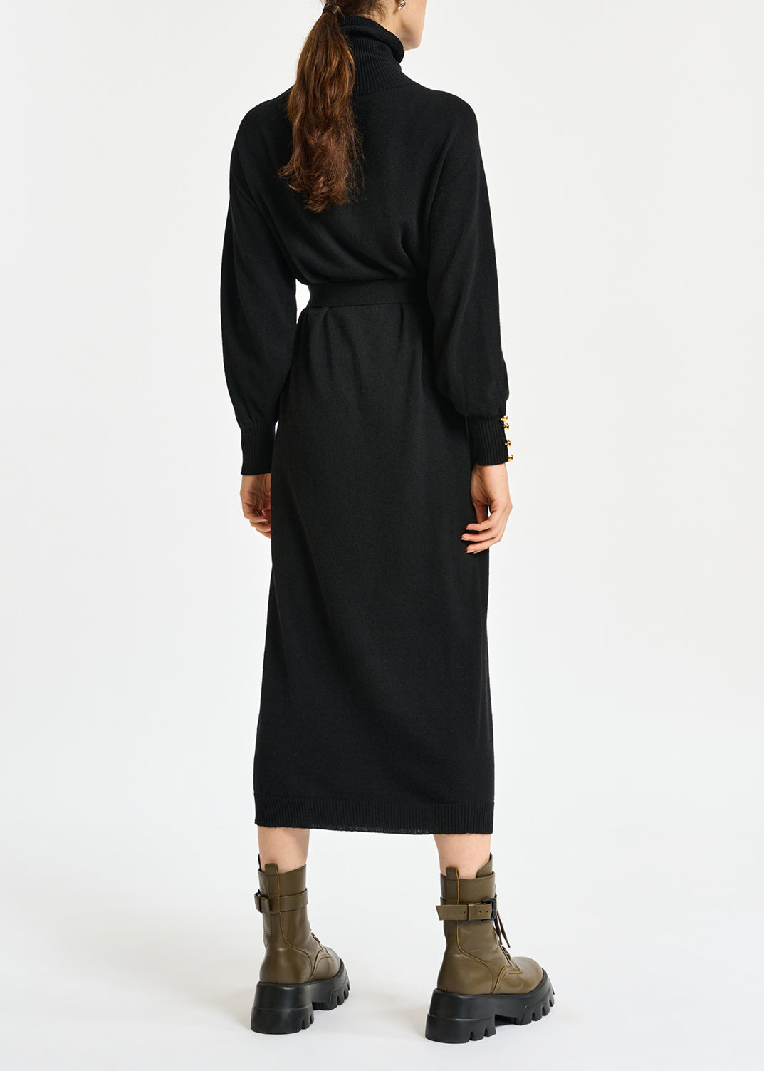 Black turtleneck knit dress RE—SSENTIEL | Essentiel second hand