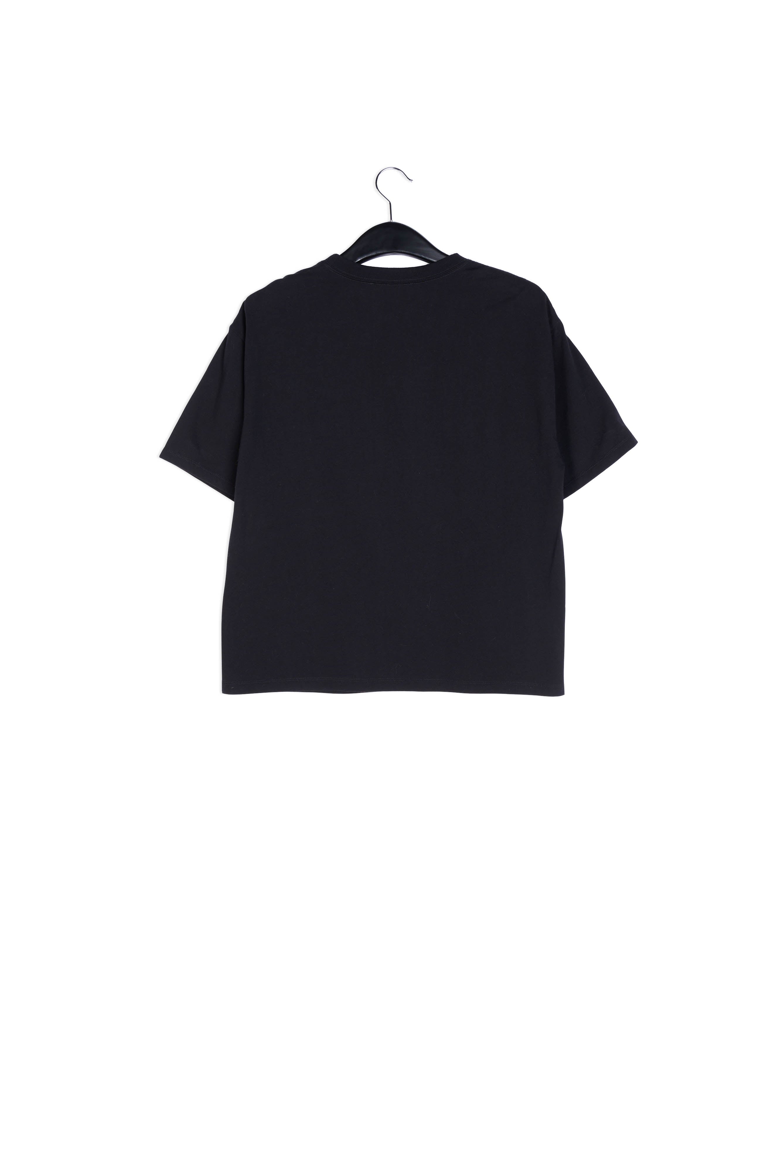 Black printed cotton-jersey t-shirt RE—SSENTIEL | Essentiel second hand