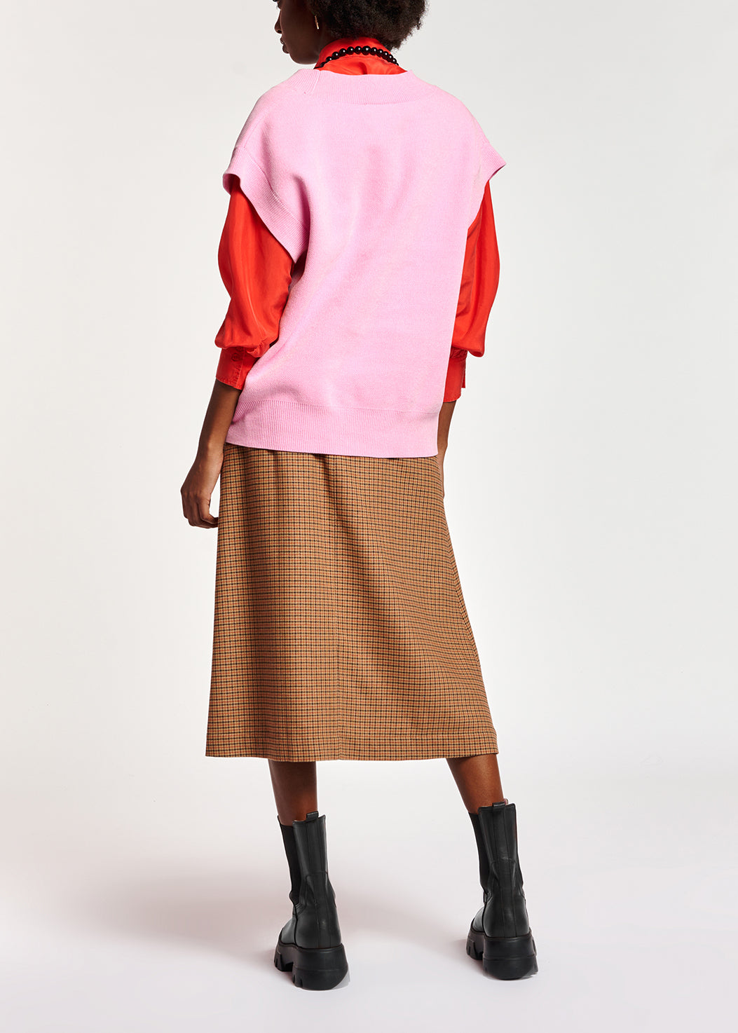 Pink sleeveless knitted vest RE—SSENTIEL | Essentiel second hand