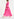 Neon pink long-sleeved v-neck maxi dress Faume - seconde main