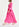 Neon pink long-sleeved v-neck maxi dress Faume - seconde main
