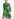 Green, red and purple watercolor-print mini dress Faume - seconde main