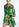 Groene, rode en paarse mini-jurk met aquarelprint Faume - seconde main
