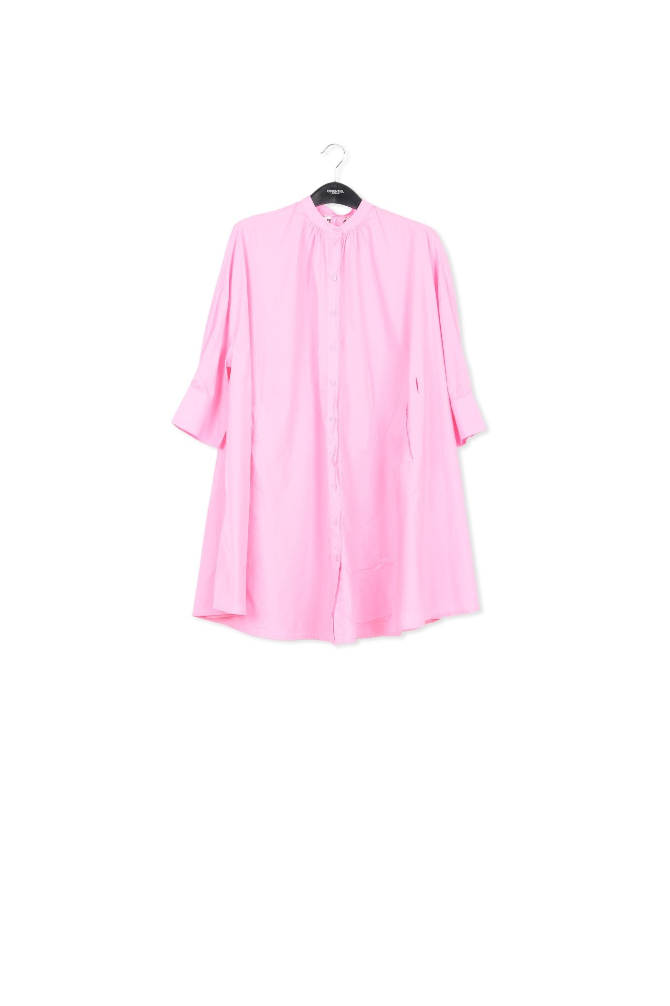 Pink cotton oversized knee-length shirt dress RE—SSENTIEL | Essentiel second hand