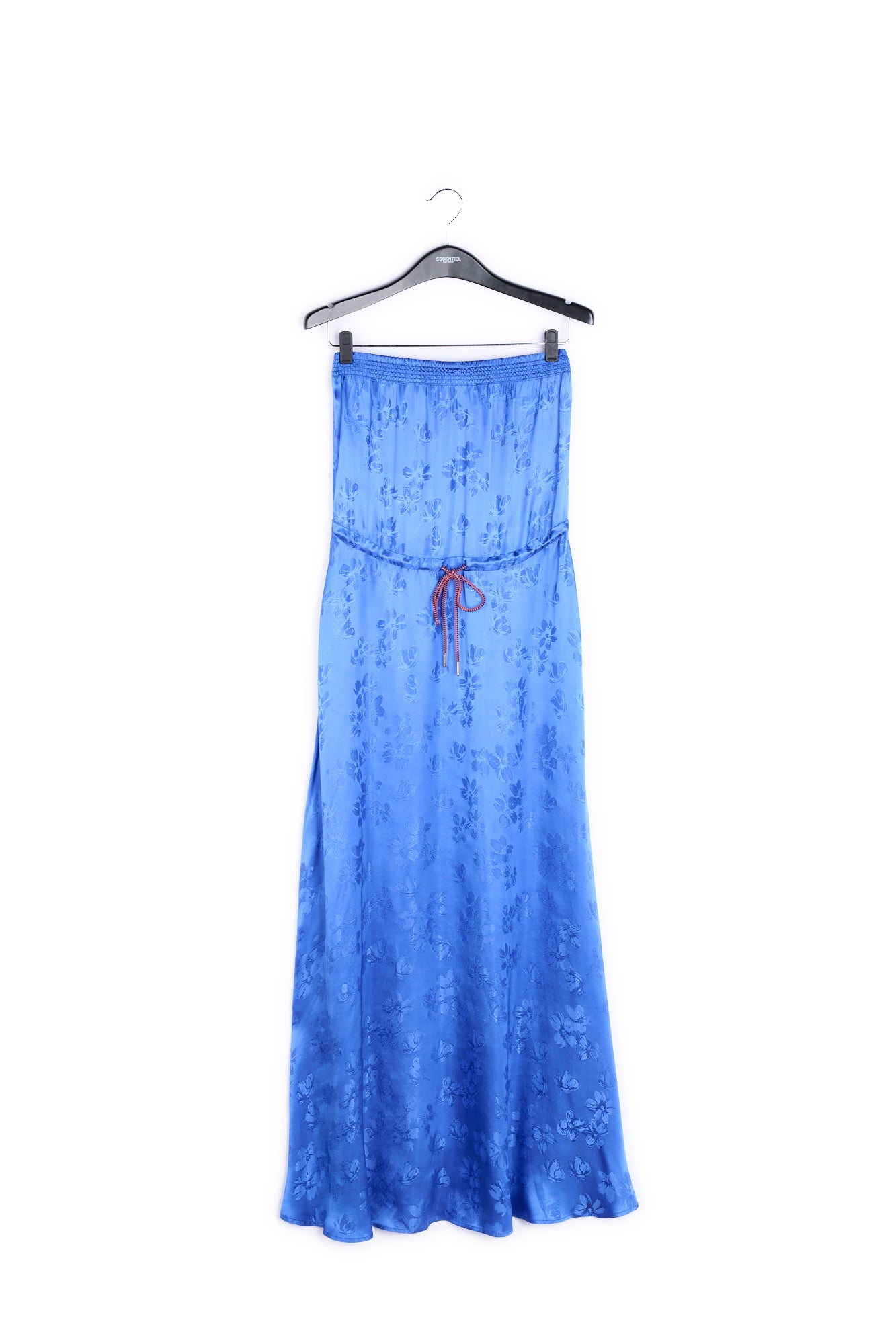 Cobalt blue floral-print jacquard maxi dress RE—SSENTIEL | Essentiel second hand