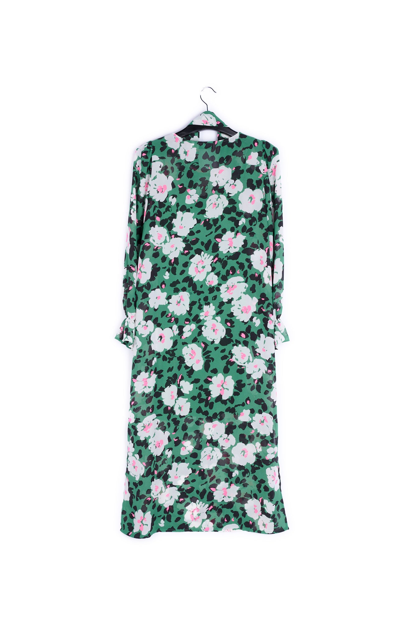 Robe midi verte à fleurs avec ceinture RE—SSENTIEL | Essentiel second hand
