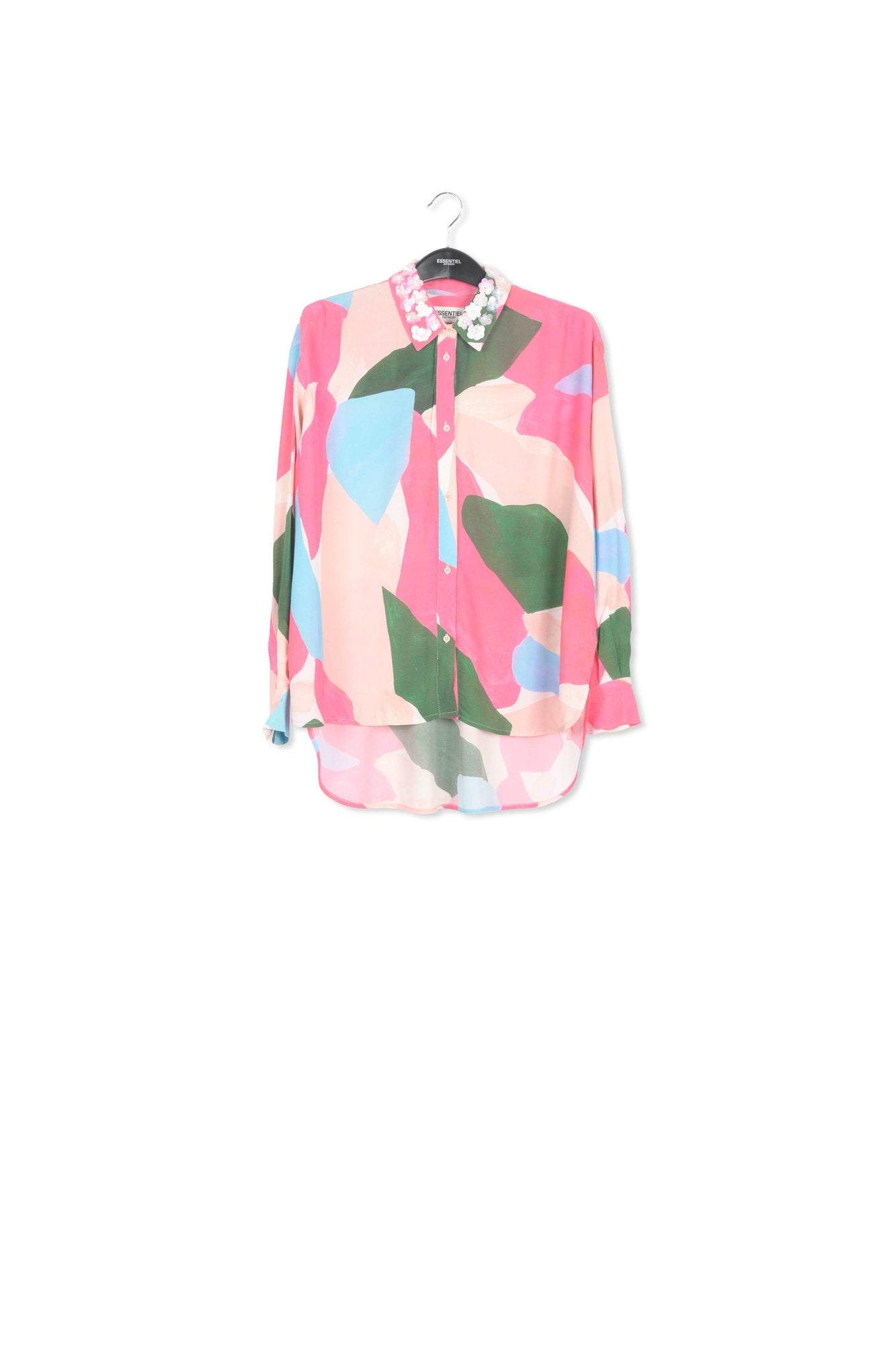 Multicolor shirt with sequin-embroidered collar RE—SSENTIEL | Essentiel second hand