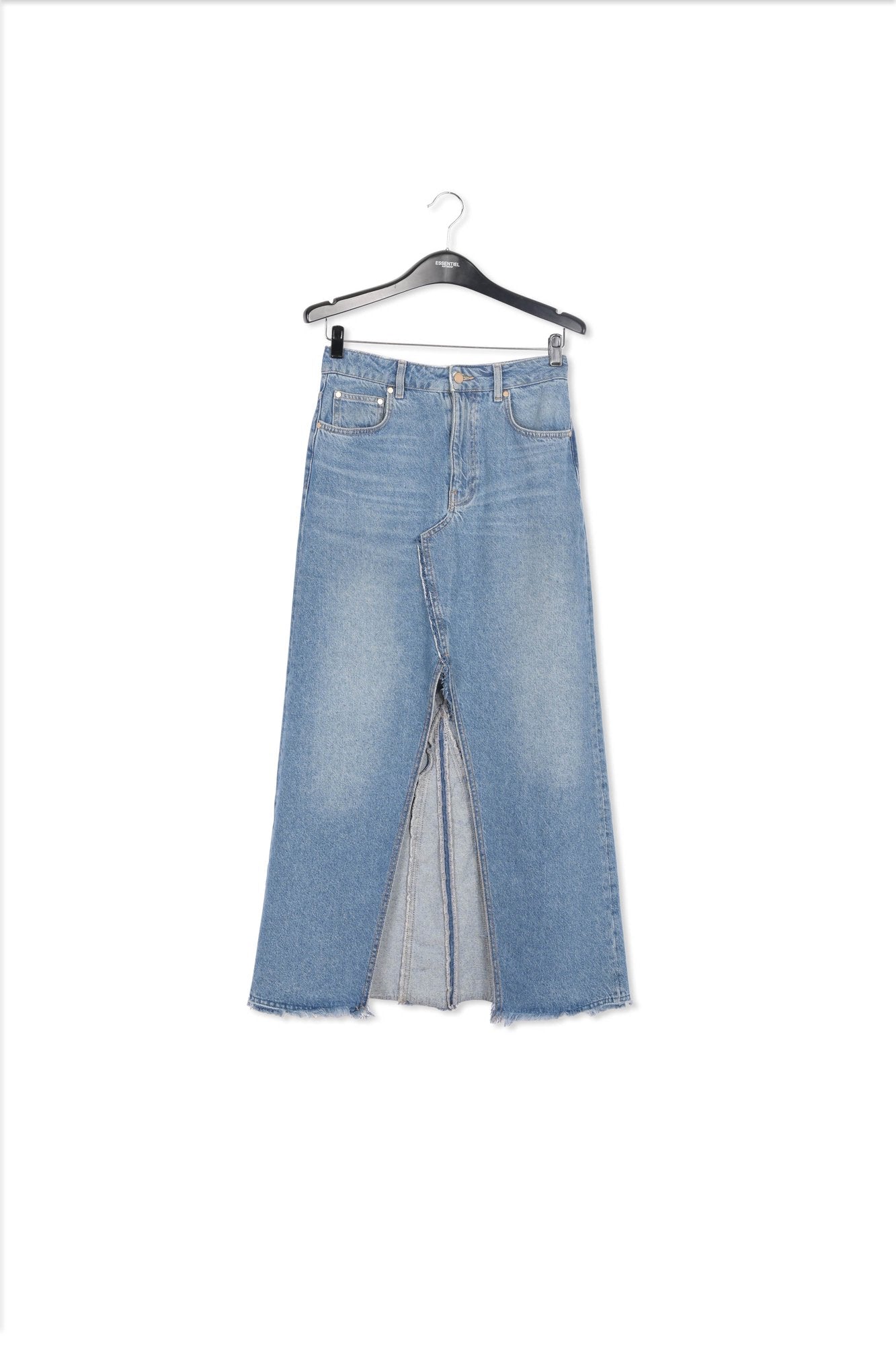 Blue denim maxi skirt RE—SSENTIEL | Essentiel second hand