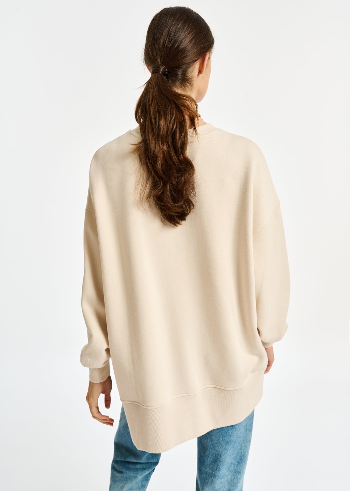 Sweat boxy en coton bio blanc cassé RE—SSENTIEL | Essentiel second hand