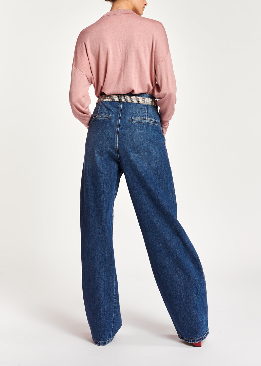 Blue high-waisted wide-leg jeans RE—SSENTIEL | Essentiel second hand
