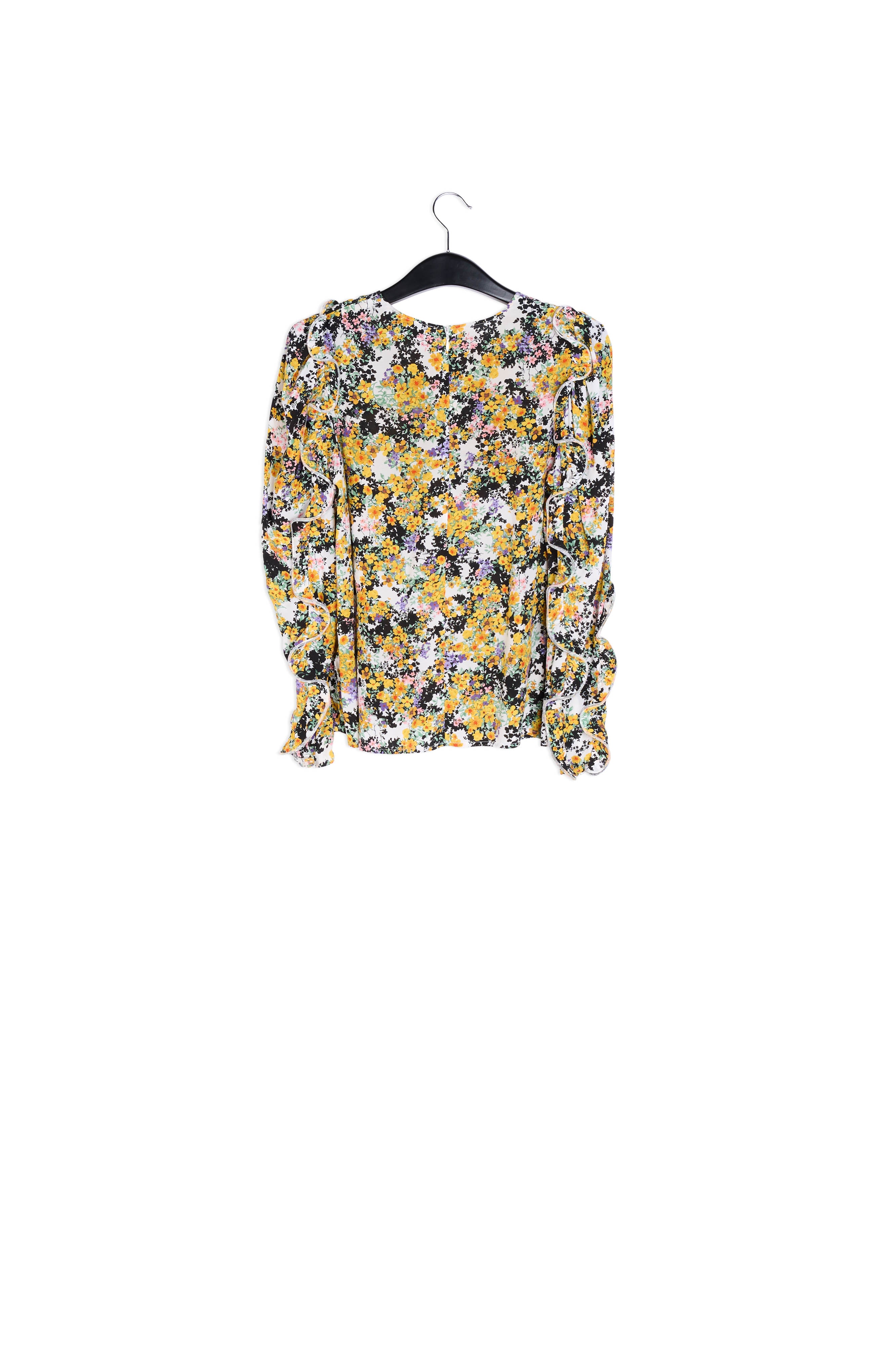 Gebroken witte bloementop met ruches RE—SSENTIEL | Essentiel second hand