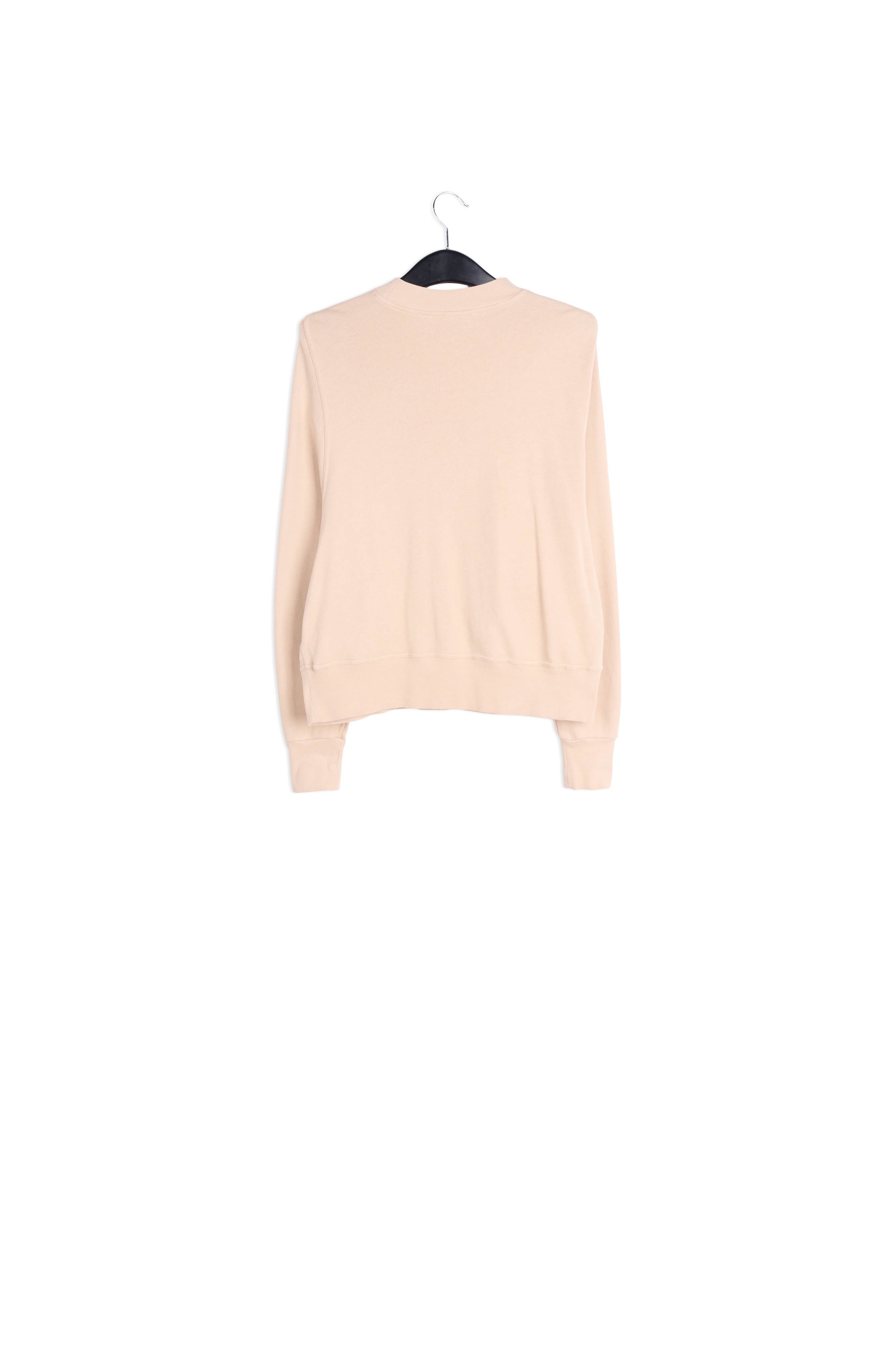 Sweatshirt blanc cassé en jersey de coton à imprimé varsity métallisé RE—SSENTIEL | Essentiel second hand