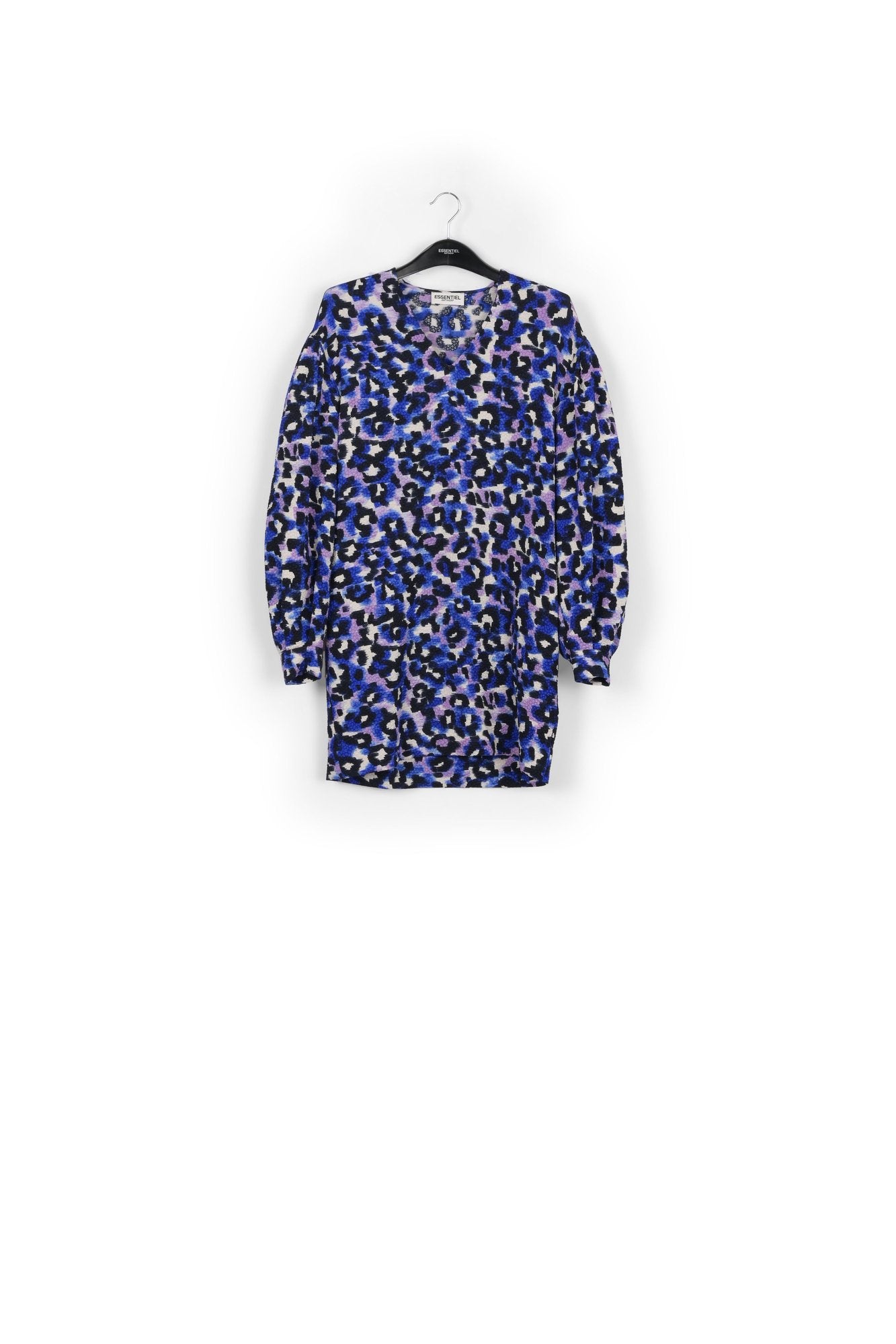 Blue and lilac leopard print mini dress RE—SSENTIEL | Essentiel second hand