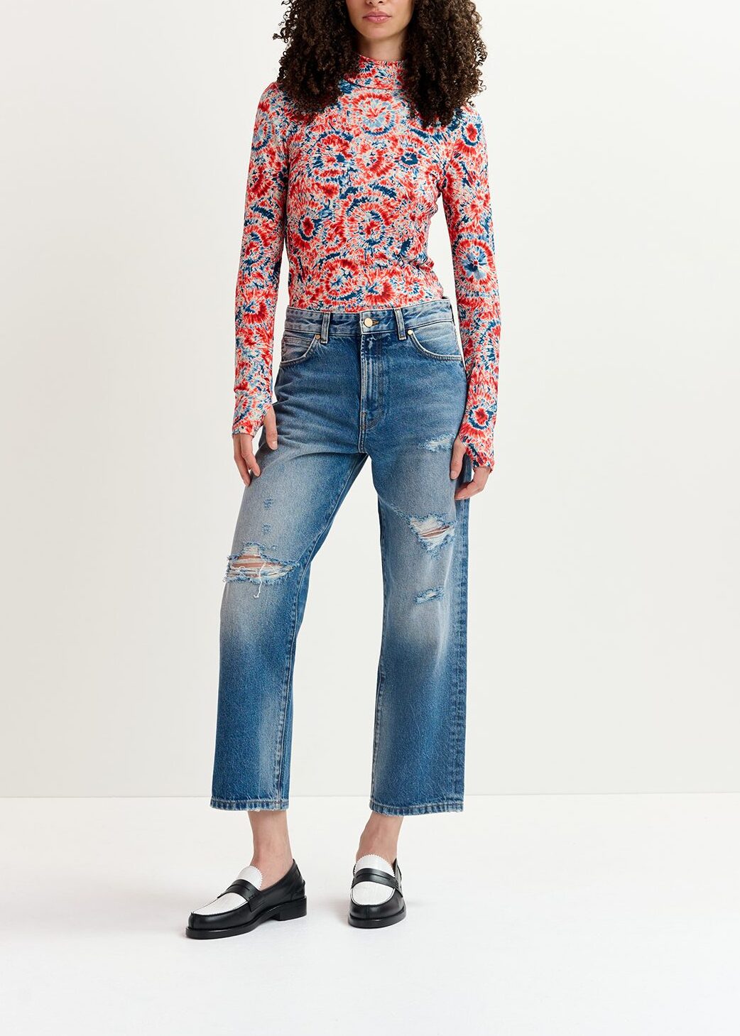 Blue distressed boyfriend jeans RE—SSENTIEL | Essentiel second hand