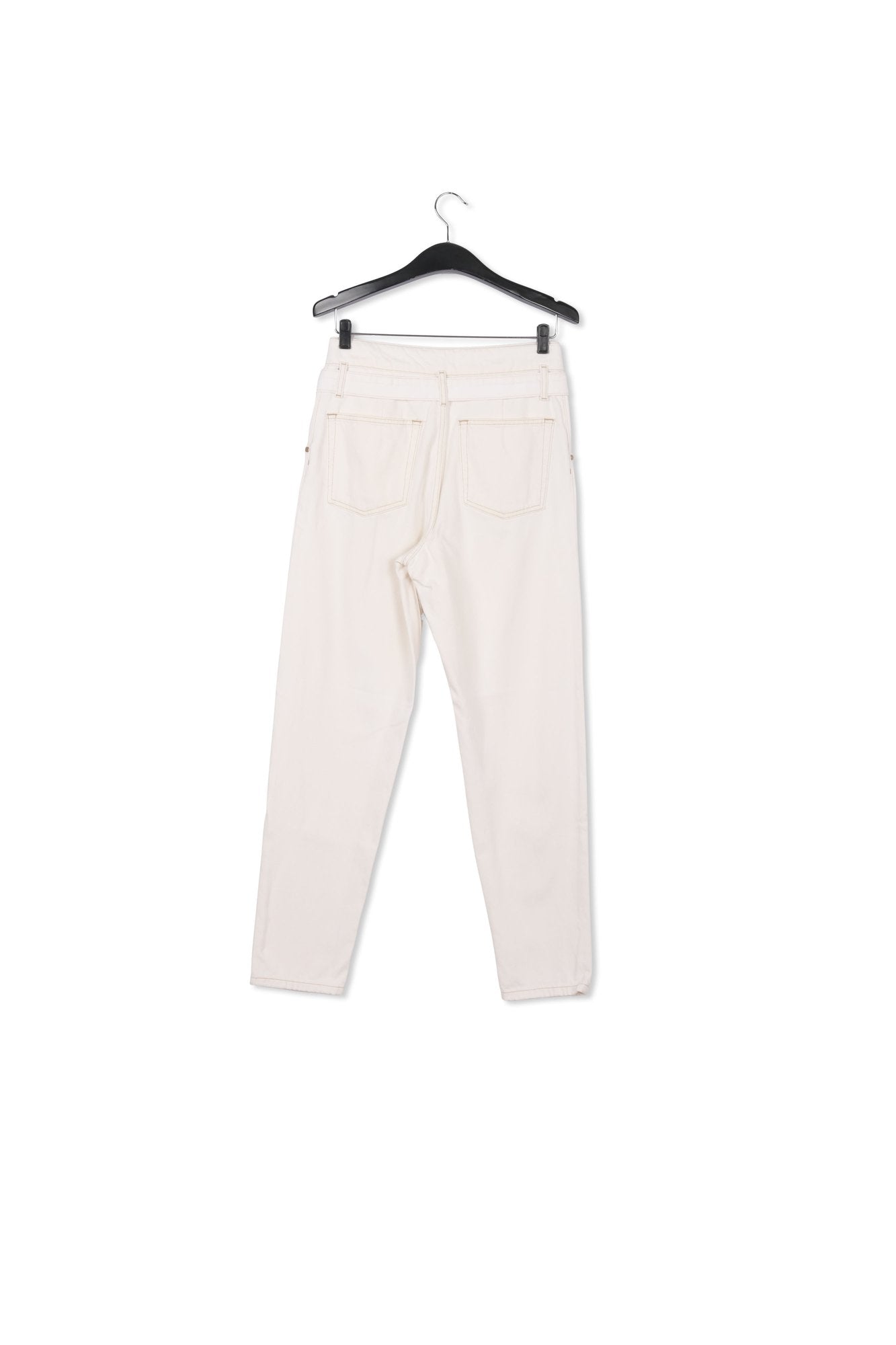 Off-white belted carrot-shaped high-rise jeans RE—SSENTIEL | Essentiel second hand