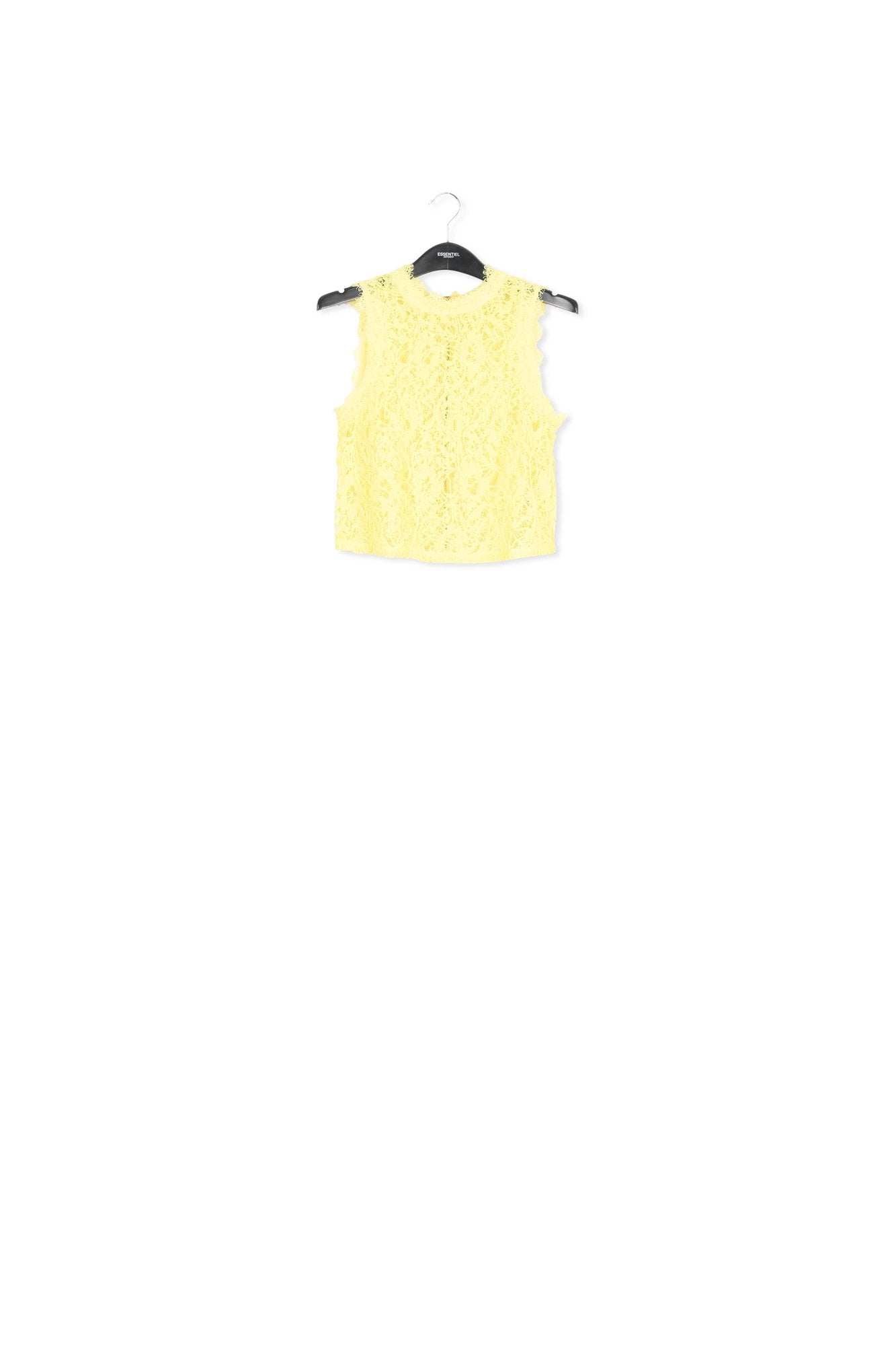Yellow embroidered lace top RE—SSENTIEL | Essentiel second hand