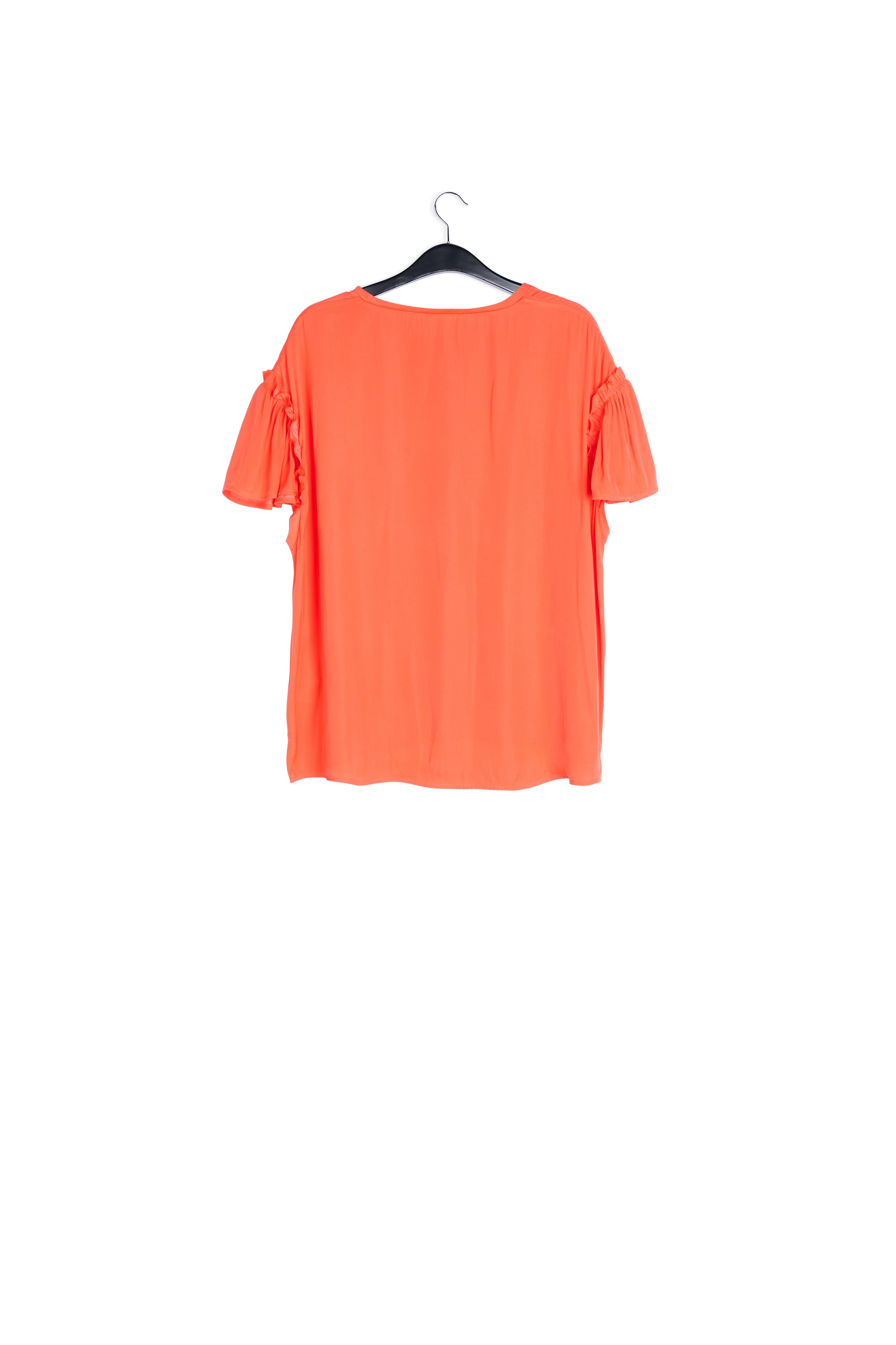 Oranje top met korte ruchemouwen RE—SSENTIEL | Essentiel second hand