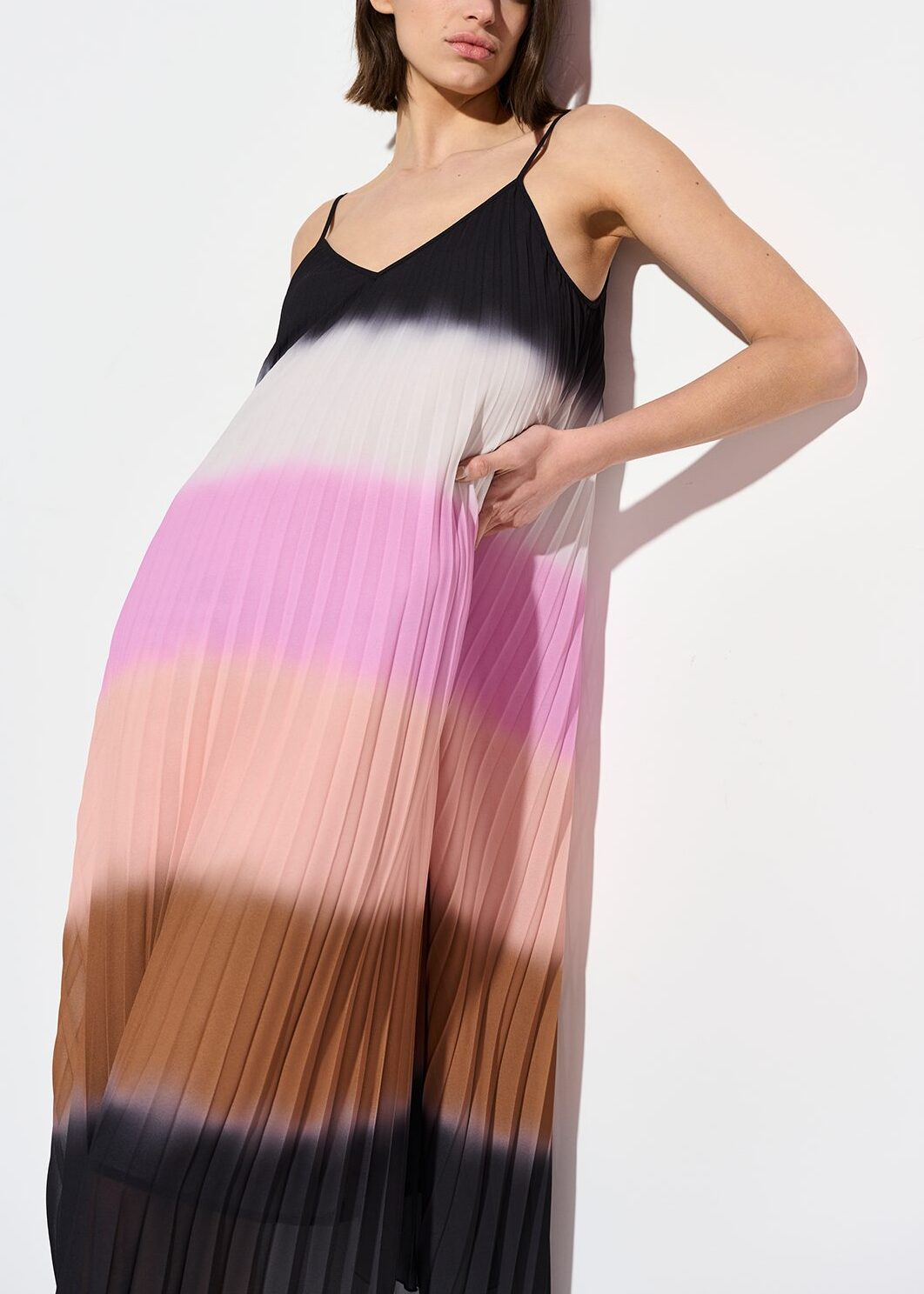 Robe caraco plissée à  effet dégradé multicolore RE—SSENTIEL | Essentiel second hand