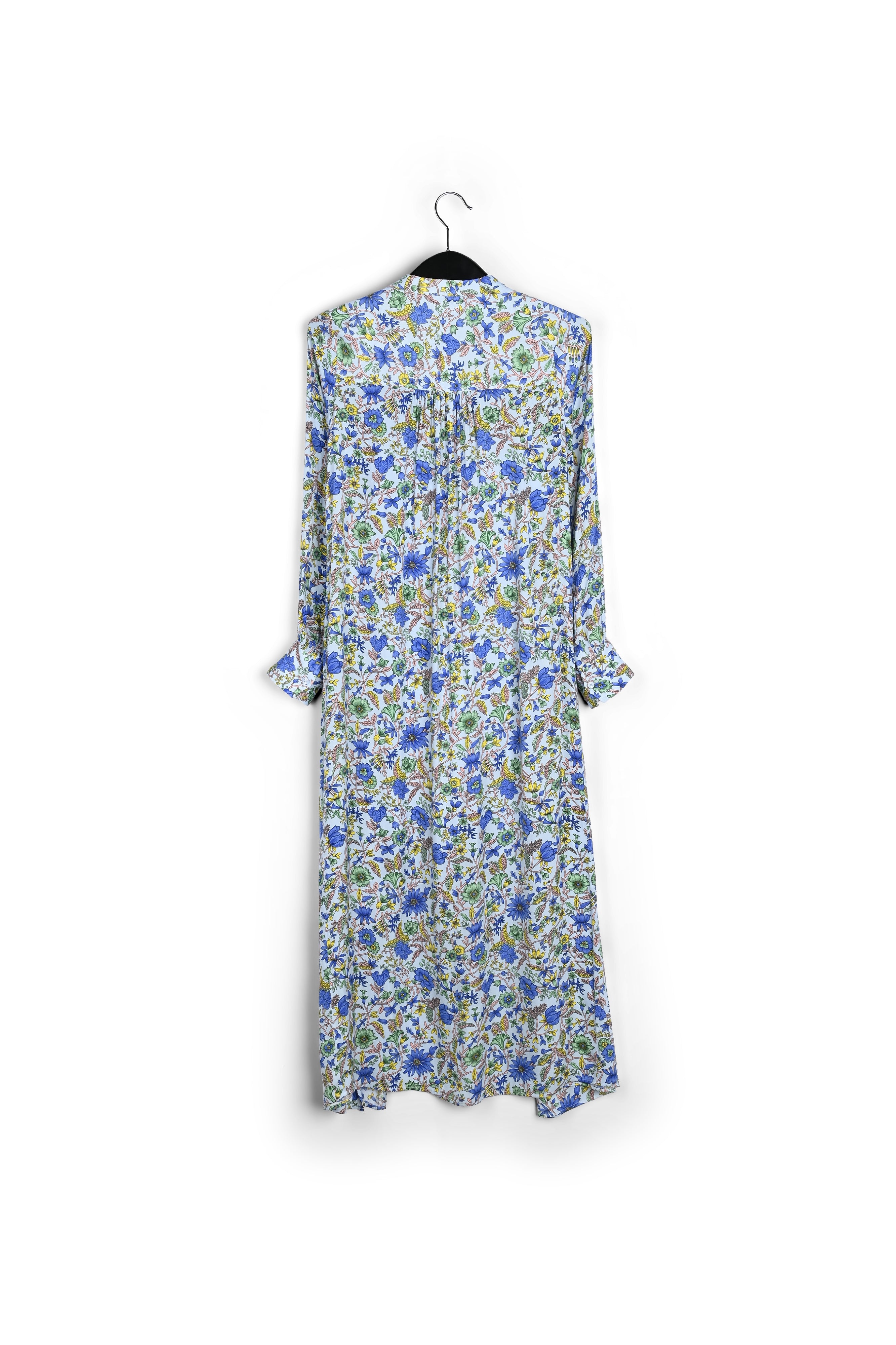 Light blue floral-print shirt dress RE—SSENTIEL | Essentiel second hand
