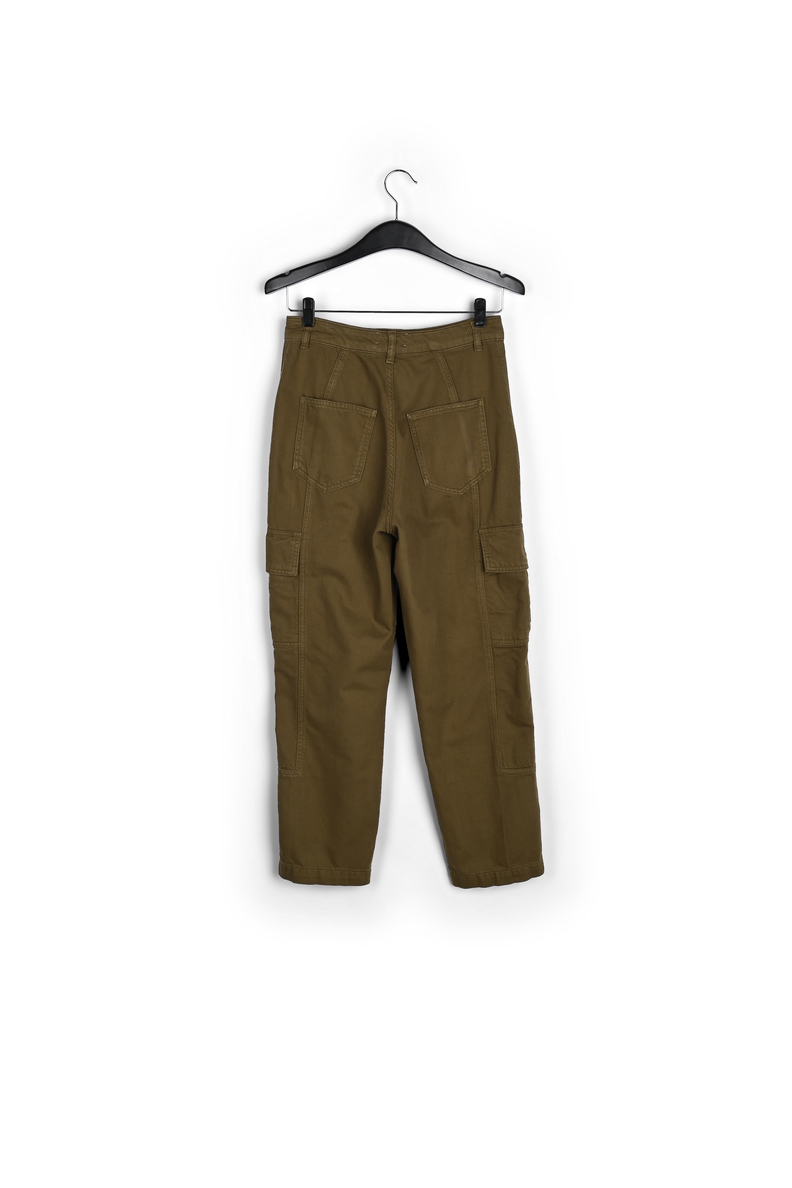 Kaki cargojeans met rechte pijpen RE—SSENTIEL | Essentiel second hand