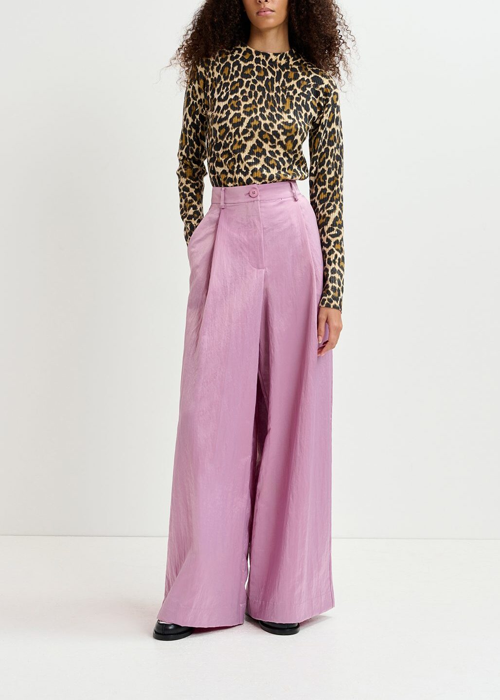 Beige rib-knitted sweater with leopard motif RE—SSENTIEL | Essentiel second hand