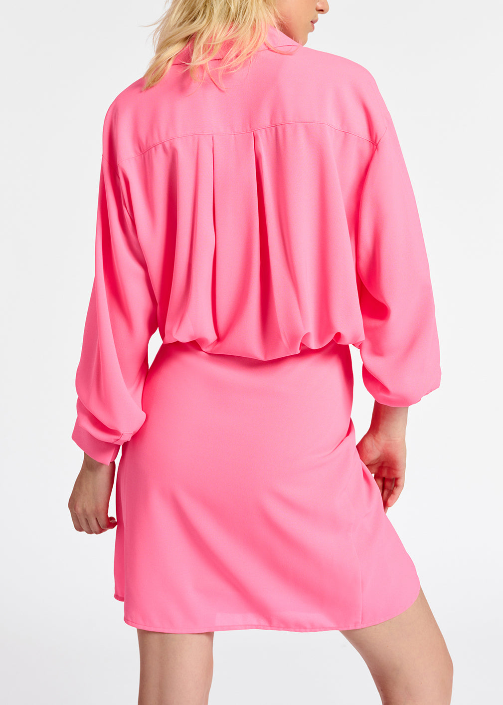 Neon pink mini wrap dress RE—SSENTIEL | Essentiel second hand