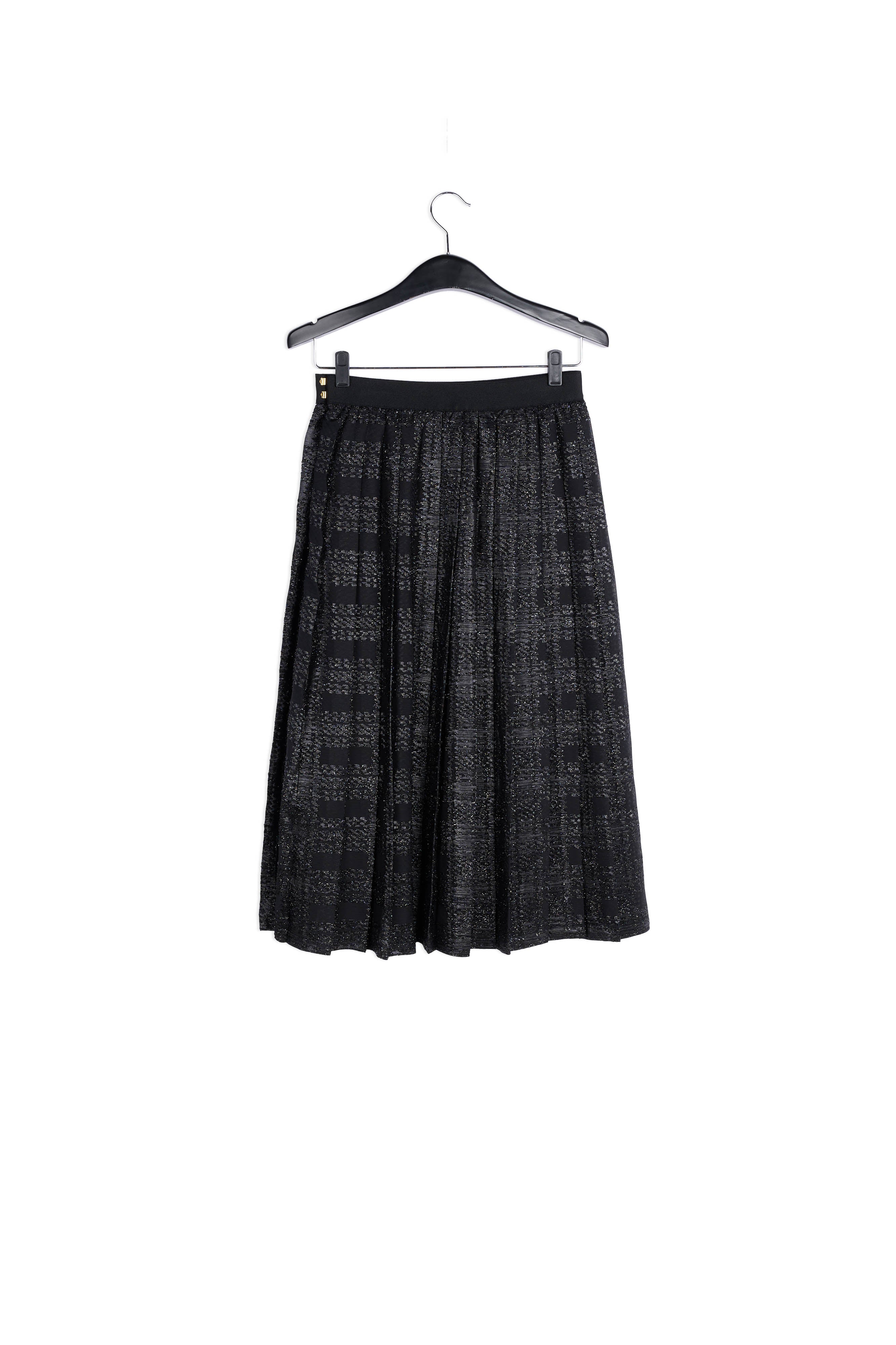 Jupe plissée en lurex noir RE—SSENTIEL | Essentiel second hand