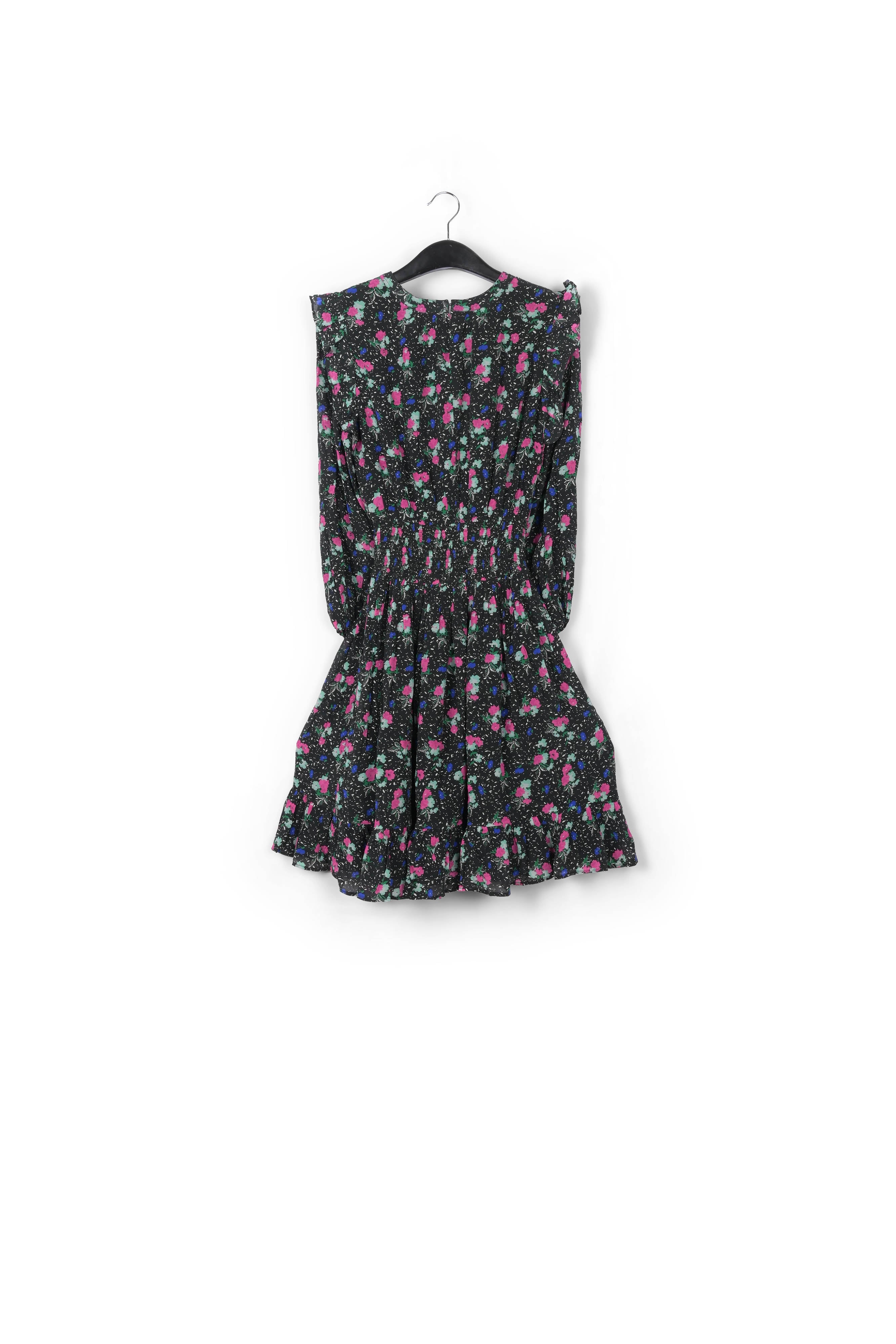 Black floral-print midi dress RE—SSENTIEL | Essentiel second hand