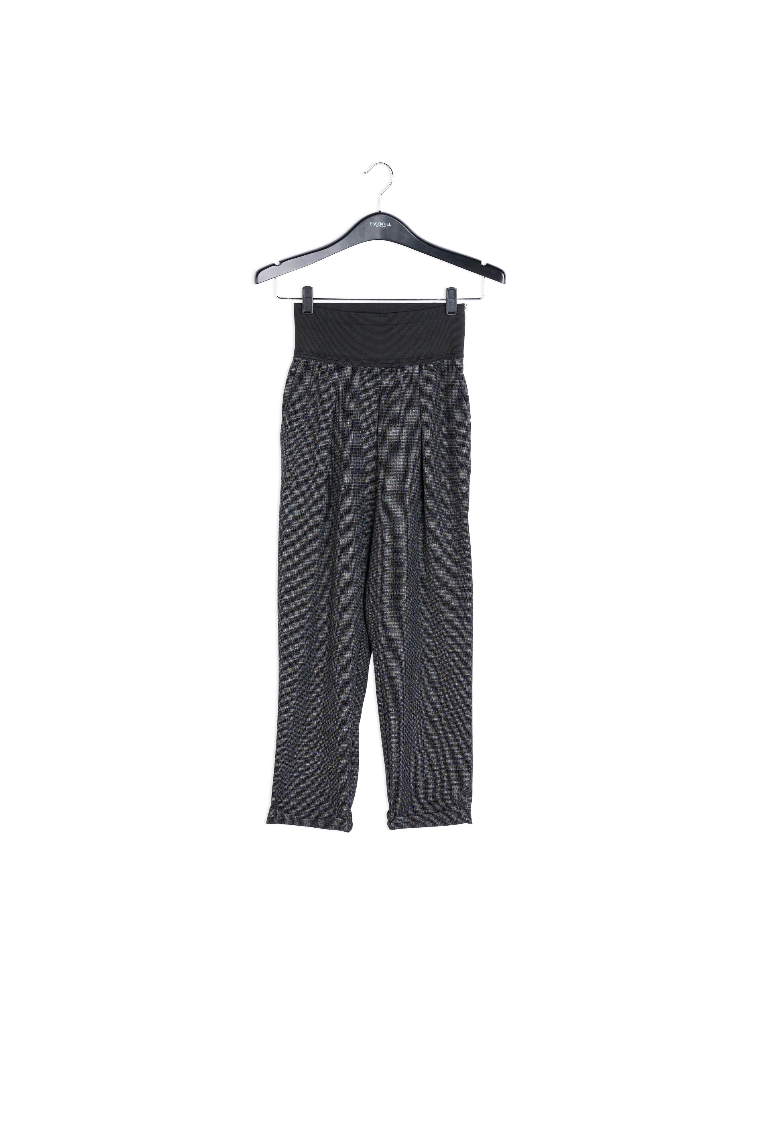 High-waisted black and white tapered pants RE—SSENTIEL | Essentiel second hand