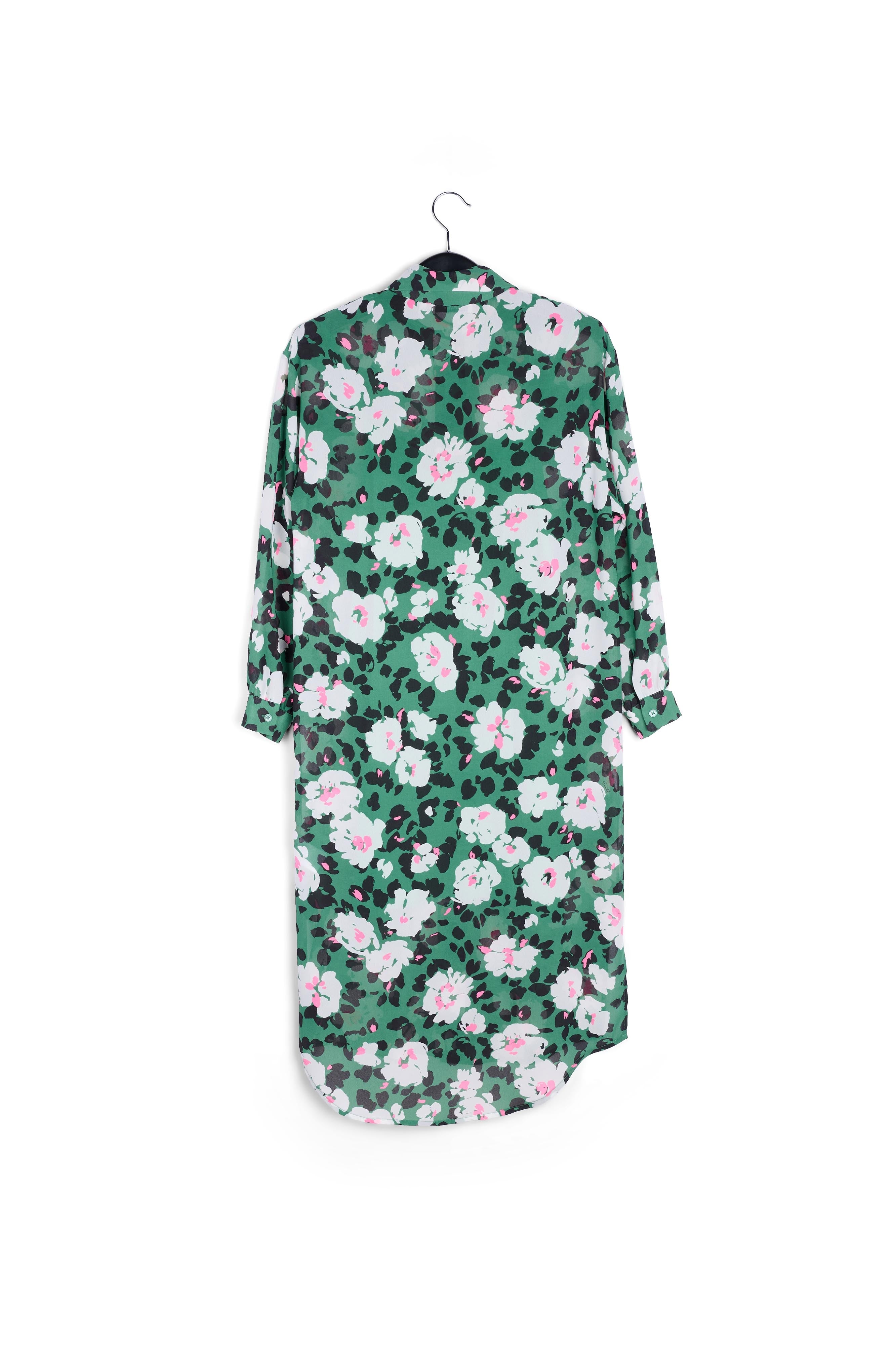 Groene hemdjurk met bloemenprint RE—SSENTIEL | Essentiel second hand
