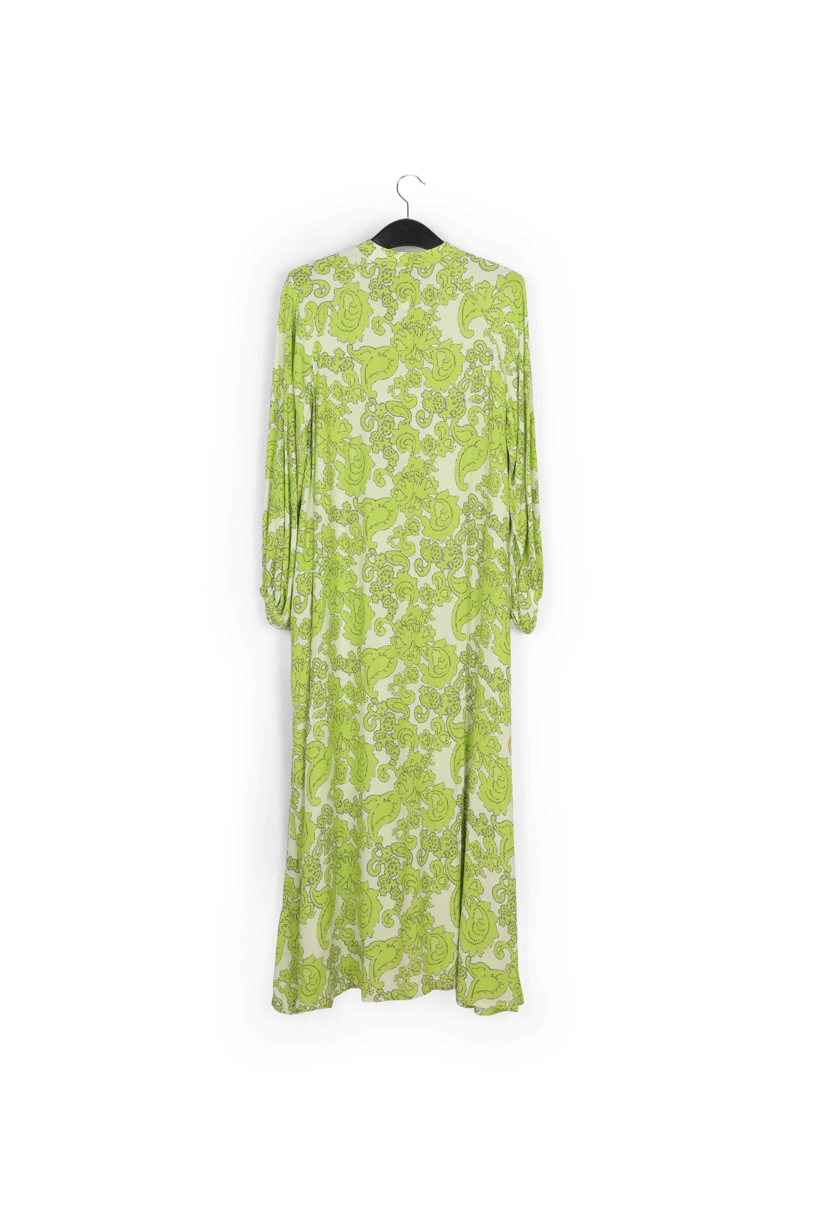Green maxi-length dress with floral print RE—SSENTIEL | Essentiel second hand