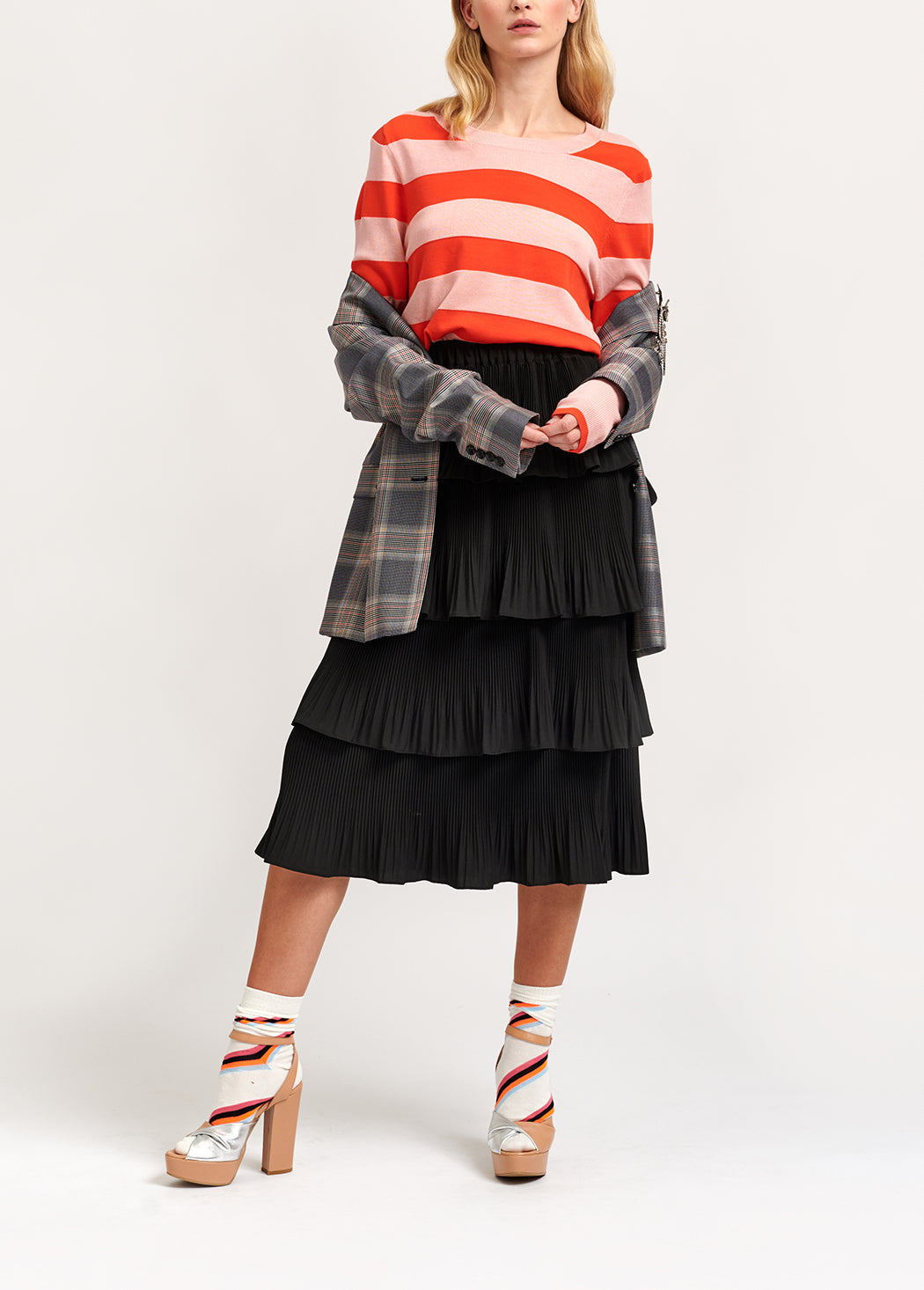 Pull à rayures rose clair et orange RE—SSENTIEL | Essentiel second hand