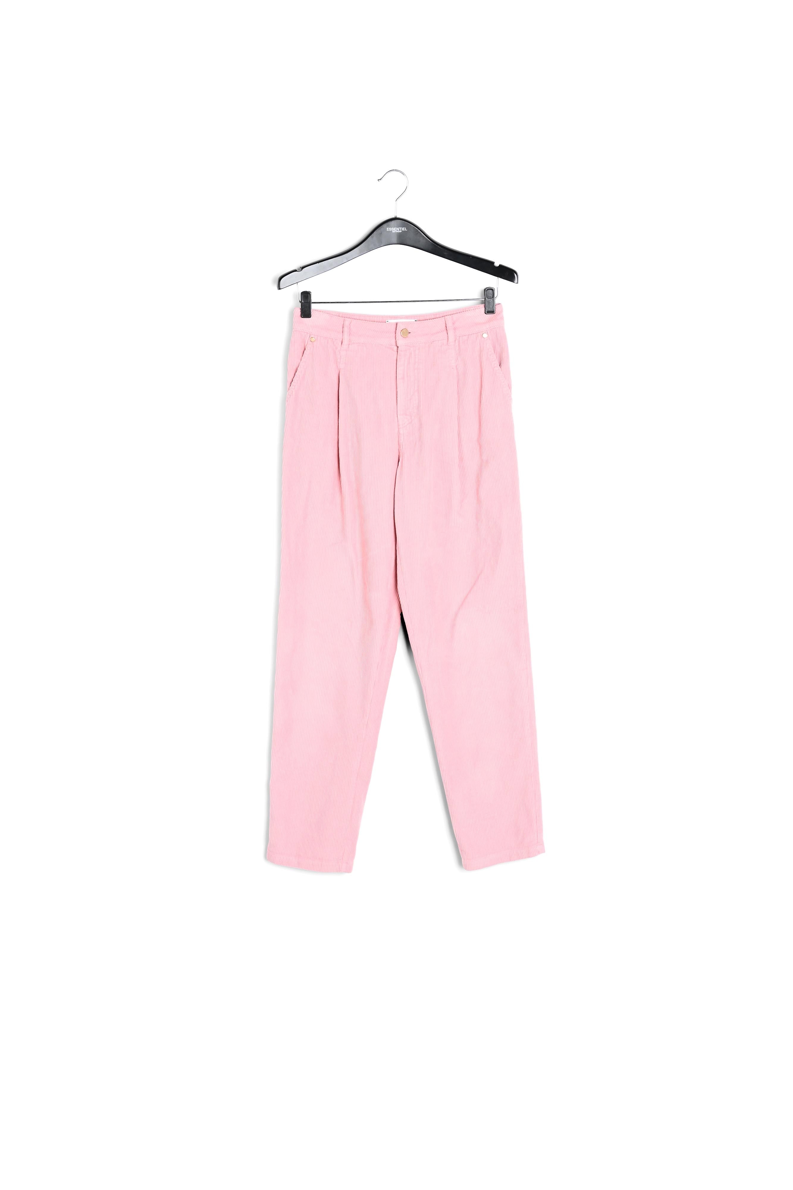 Pink cotton-corduroy pants RE—SSENTIEL | Essentiel second hand