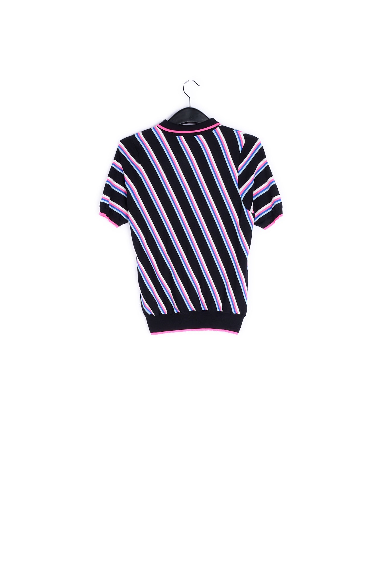 Black polo shirt with neon stripes RE—SSENTIEL | Essentiel second hand