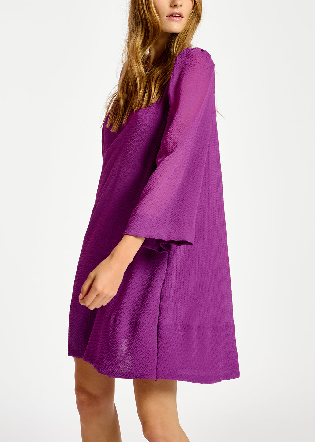 Purple mini dress with padded shoulders RE—SSENTIEL | Essentiel second hand