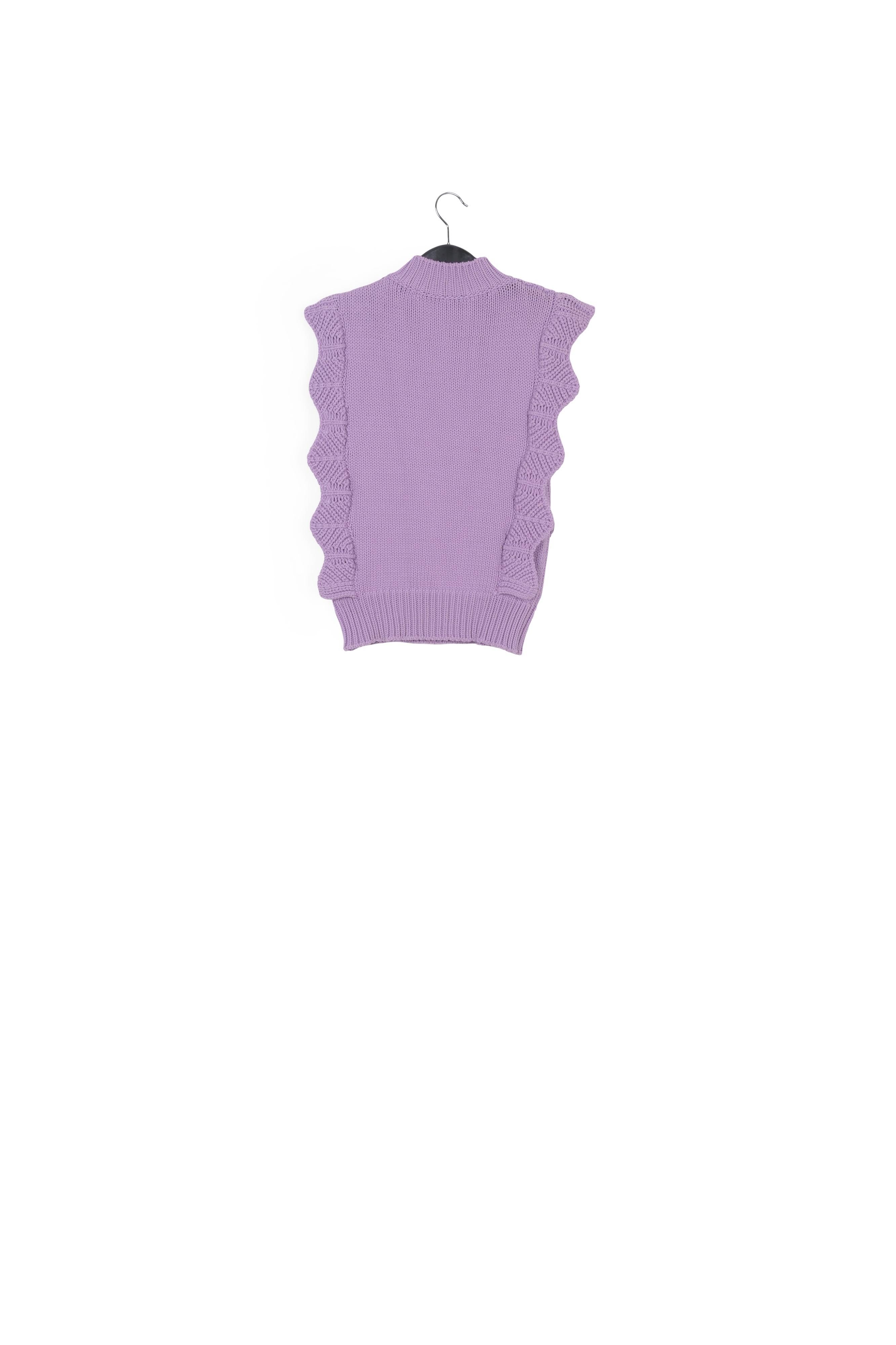 Lilac sleeveless ruffle sweater RE—SSENTIEL | Essentiel second hand