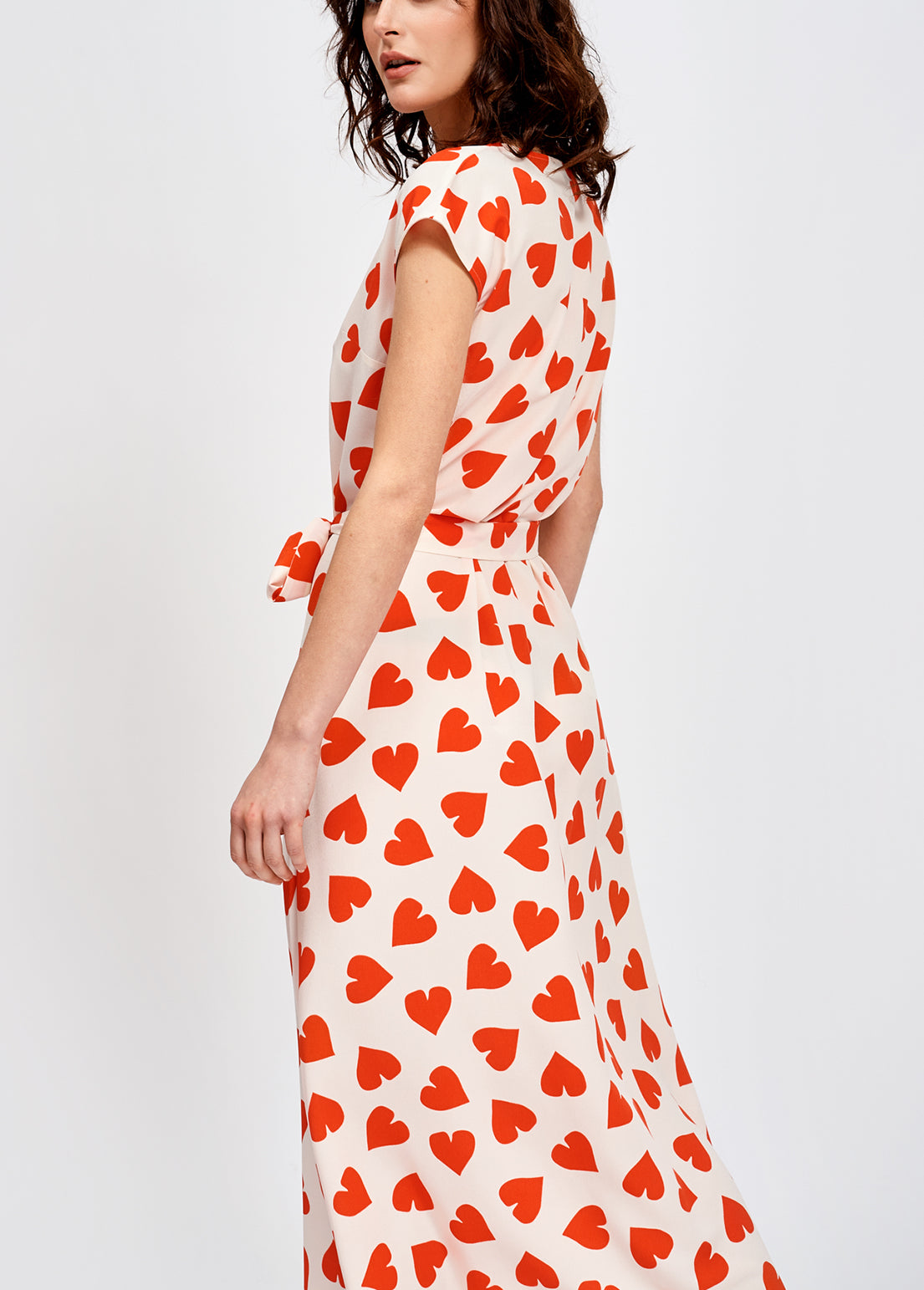 Red heart print summer dress RE—SSENTIEL | Essentiel second hand