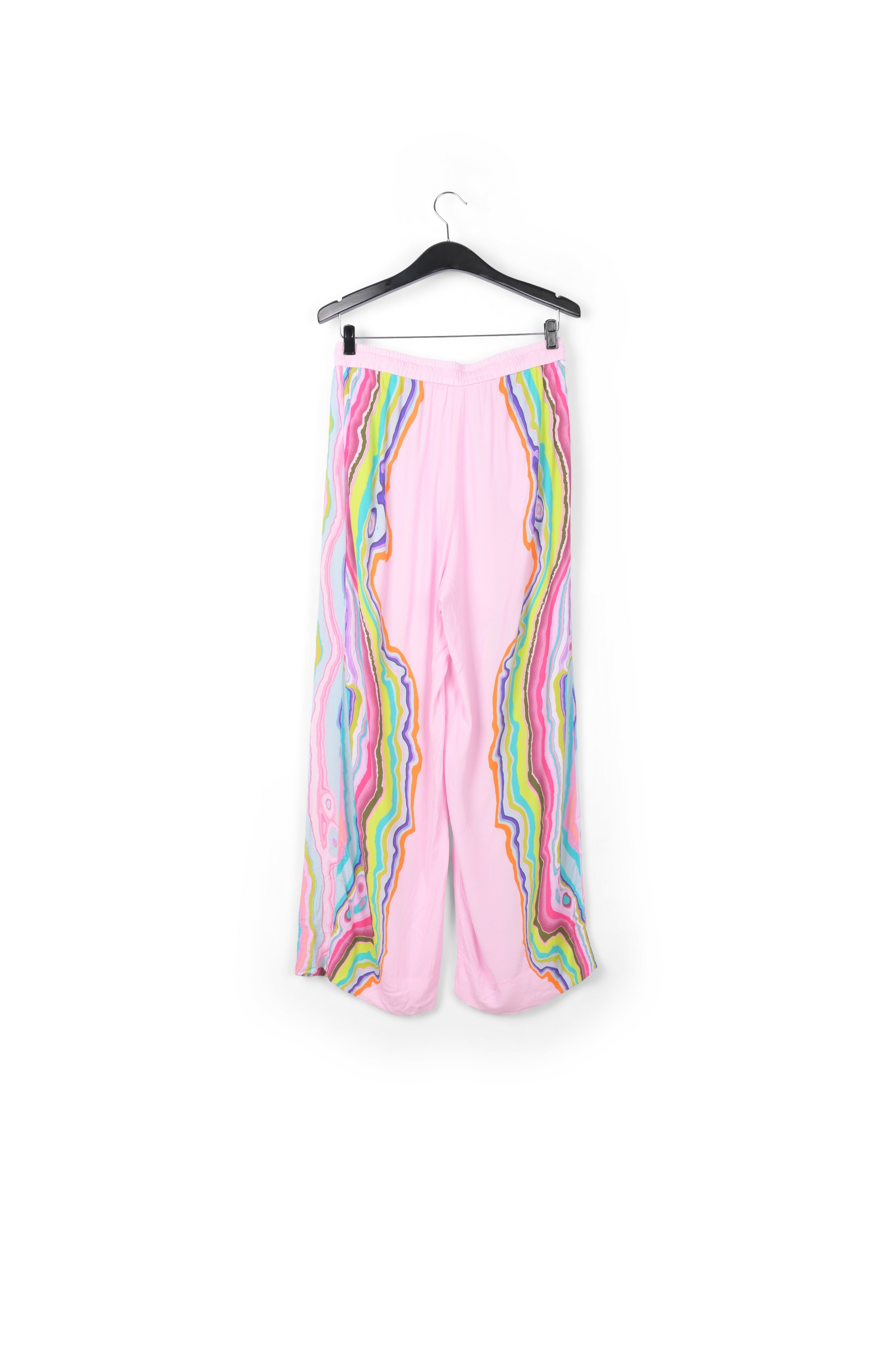 Lilac wide-leg pants with multicolor print RE—SSENTIEL | Essentiel second hand