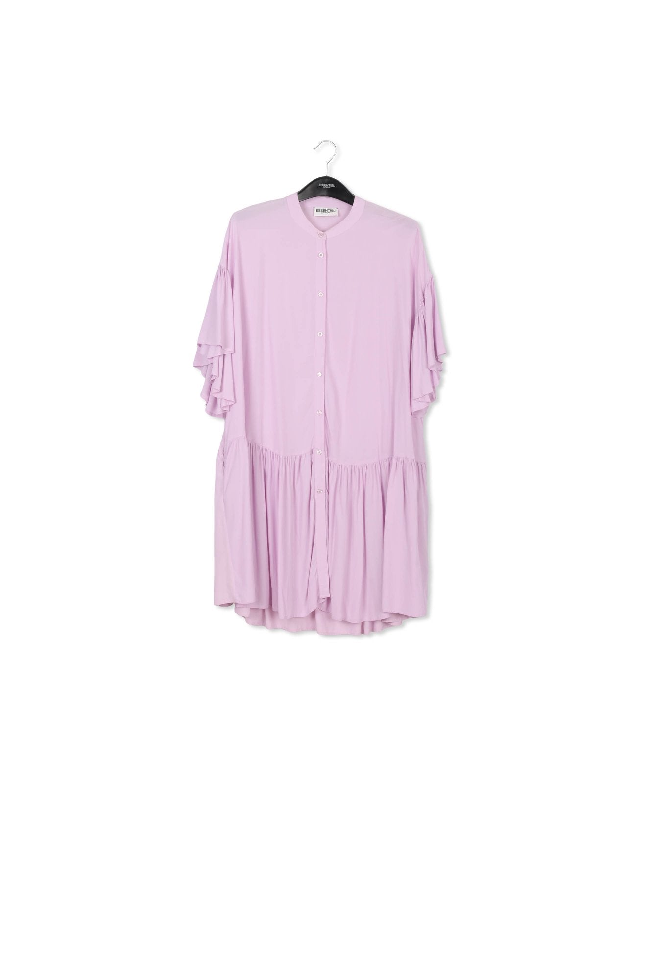Lilac mini dress with ruffled sleeves RE—SSENTIEL | Essentiel second hand