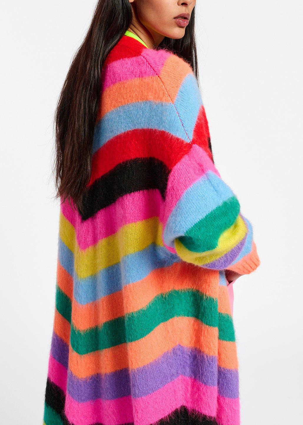 Multicolor striped midi-length cardigan RE—SSENTIEL | Essentiel second hand