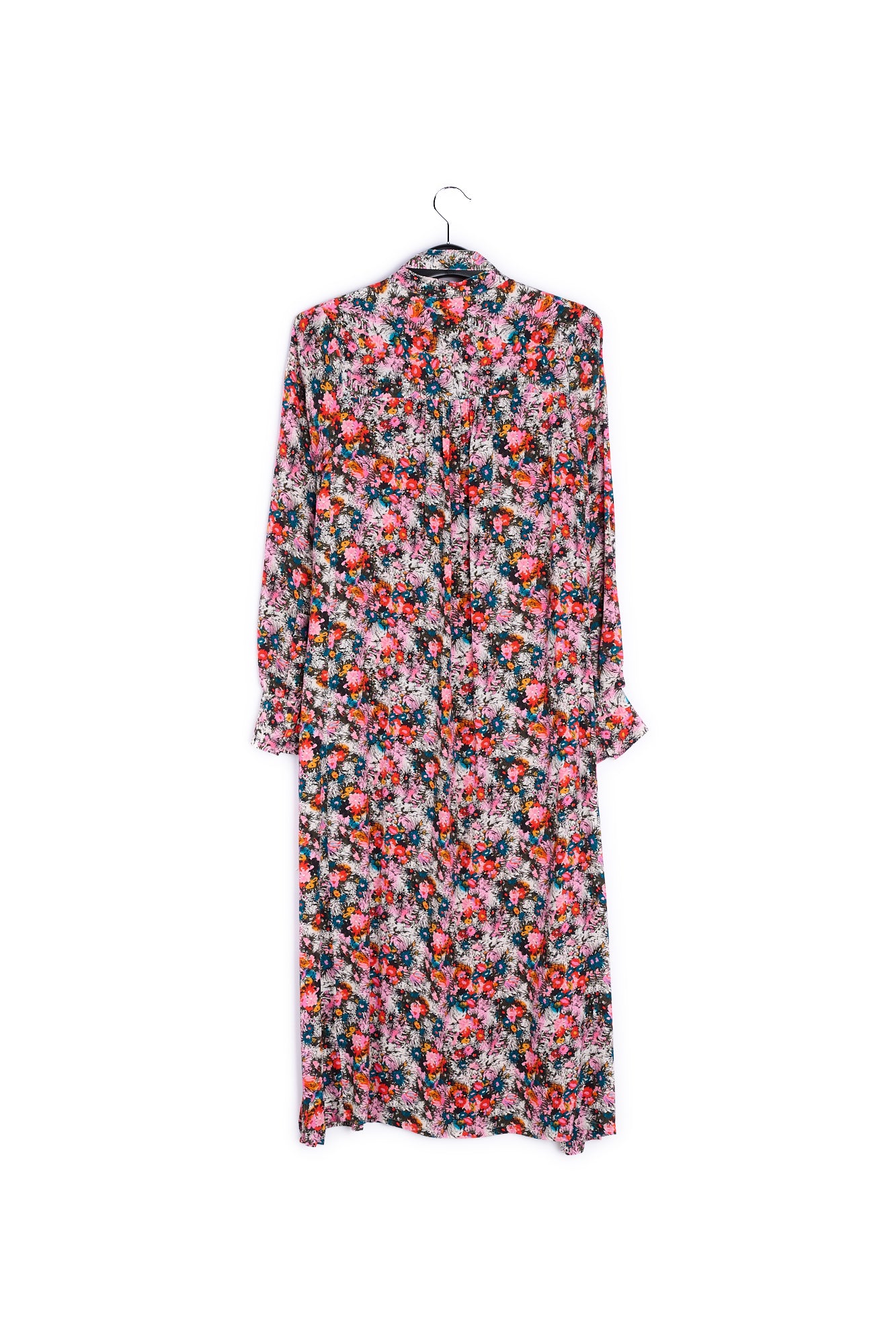 Pink floral print a-line shirt dress RE—SSENTIEL | Essentiel second hand