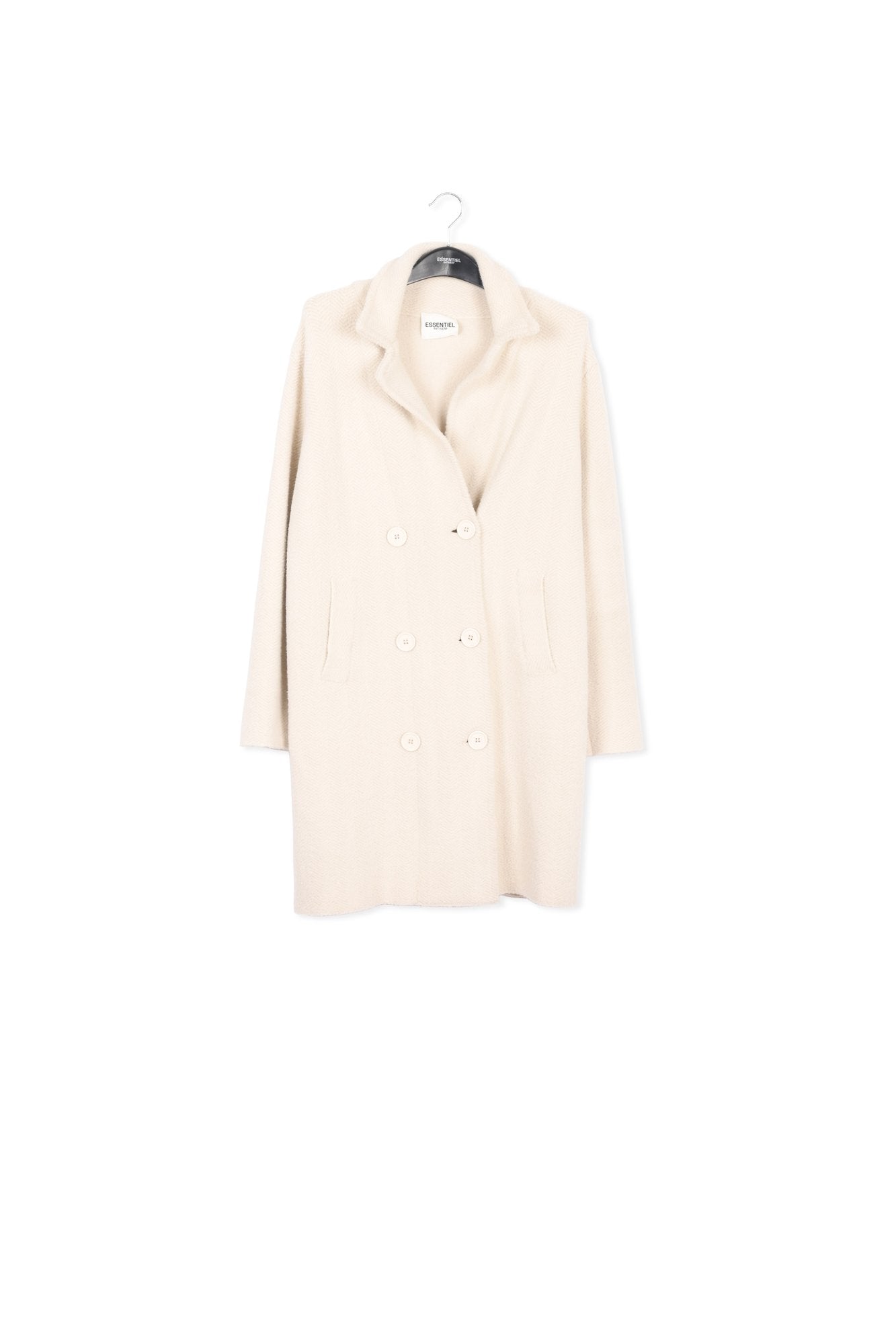 Off-white knitted coat RE—SSENTIEL | Essentiel second hand