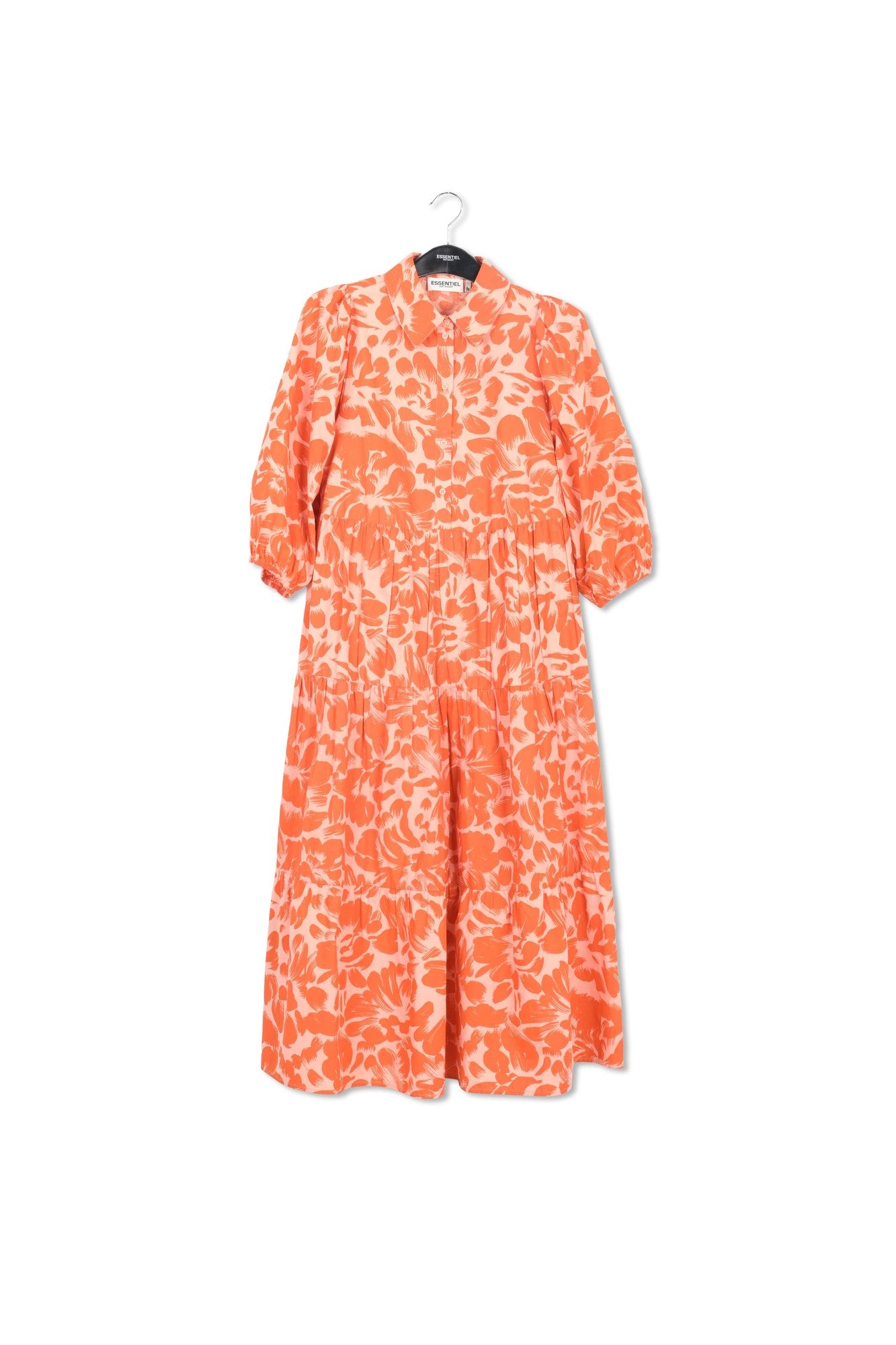 Light pink and orange floral-print maxi dress RE—SSENTIEL | Essentiel second hand