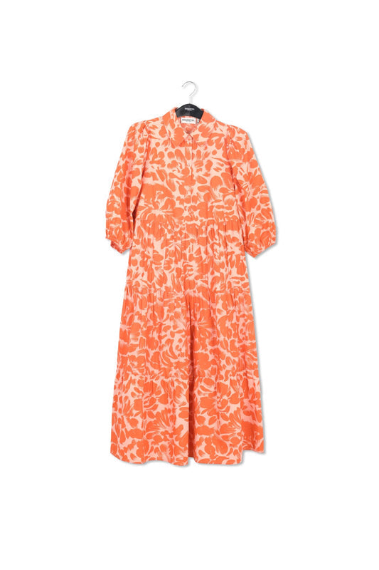 Light pink and orange floral-print maxi dress RE—SSENTIEL | Essentiel second hand